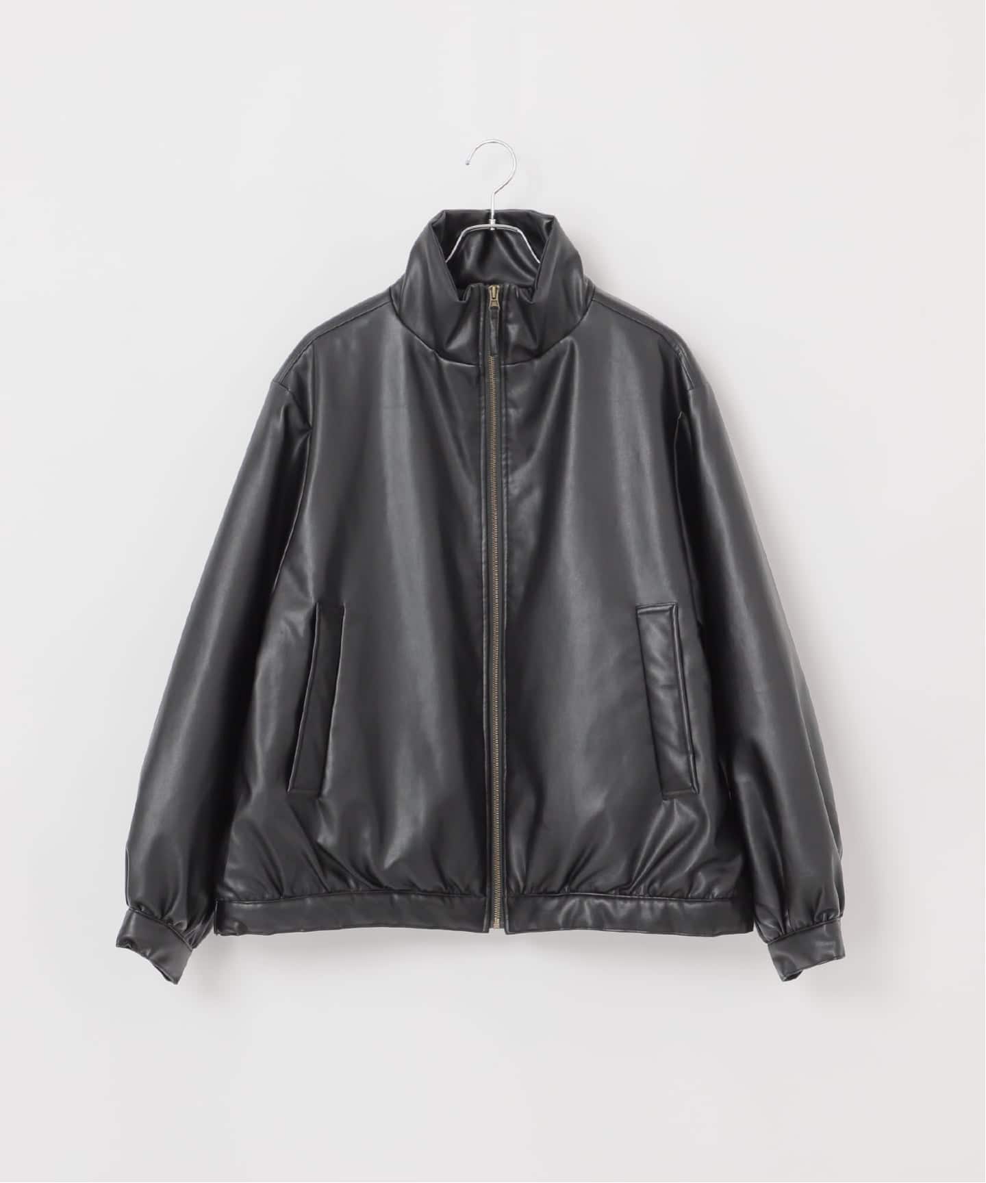 OSKR別注 シンセティックレザージップ中綿ブルゾン（中綿