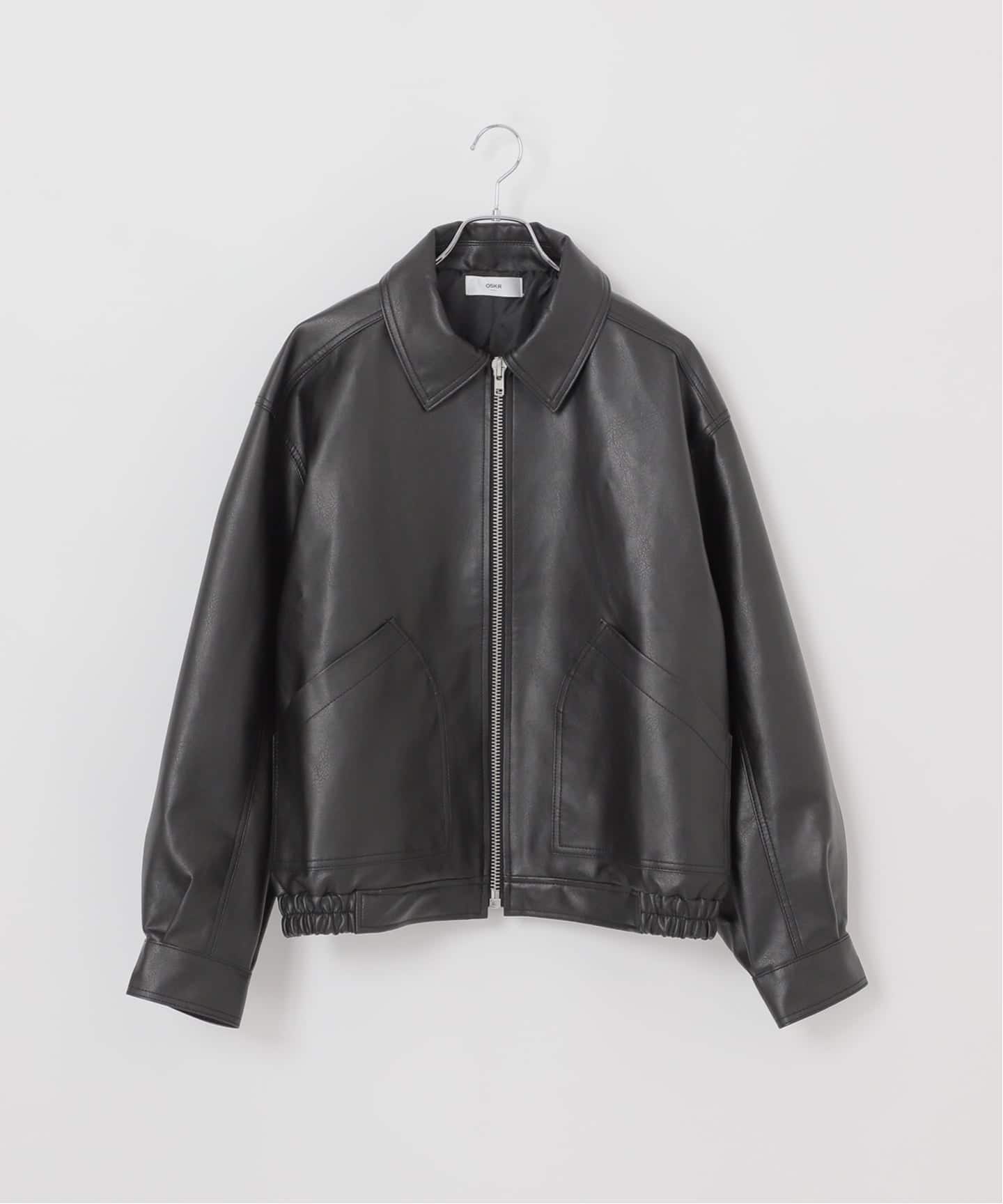 OSKR別注 シンセティックレザーショートブルゾン（レザージャケット