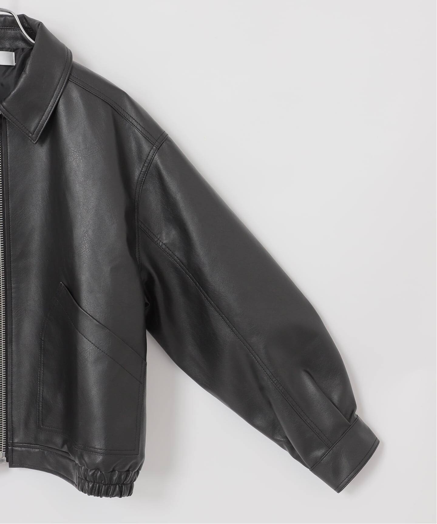 OSKR別注 シンセティックレザーショートブルゾン（レザー