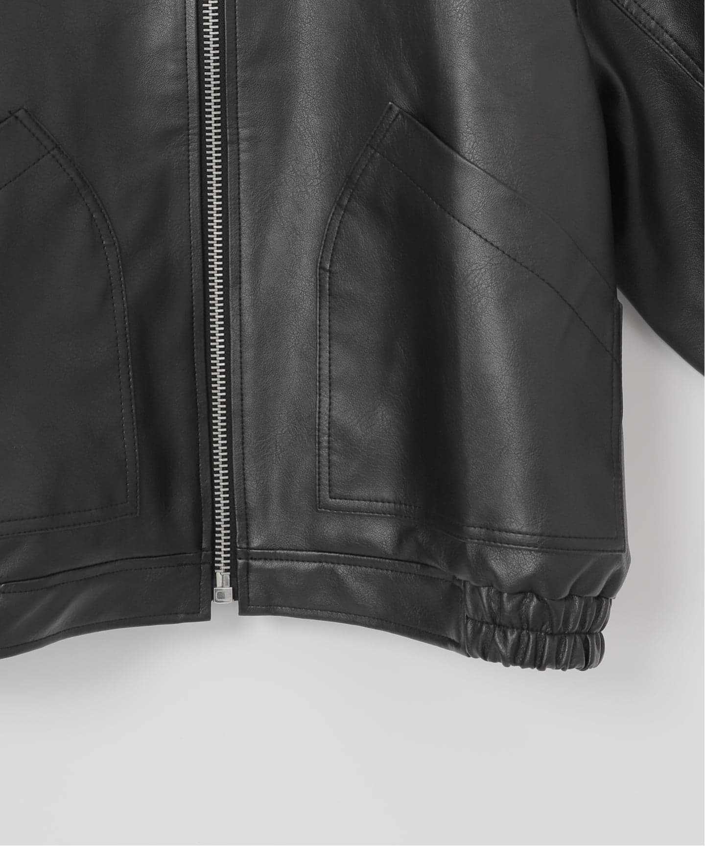 OSKR別注 シンセティックレザーショートブルゾン（レザージャケット