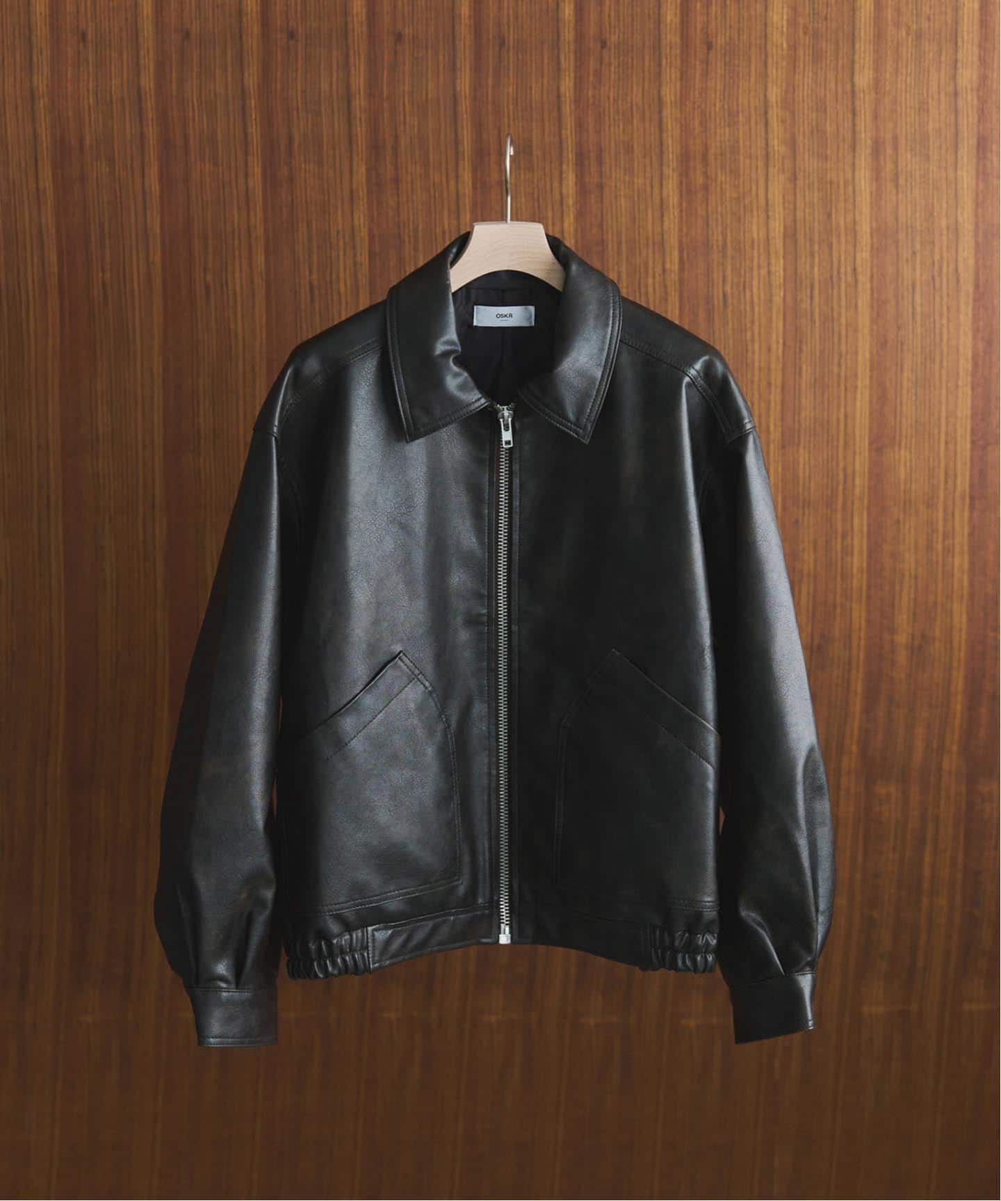 OSKR別注 シンセティックレザーショートブルゾン（レザー