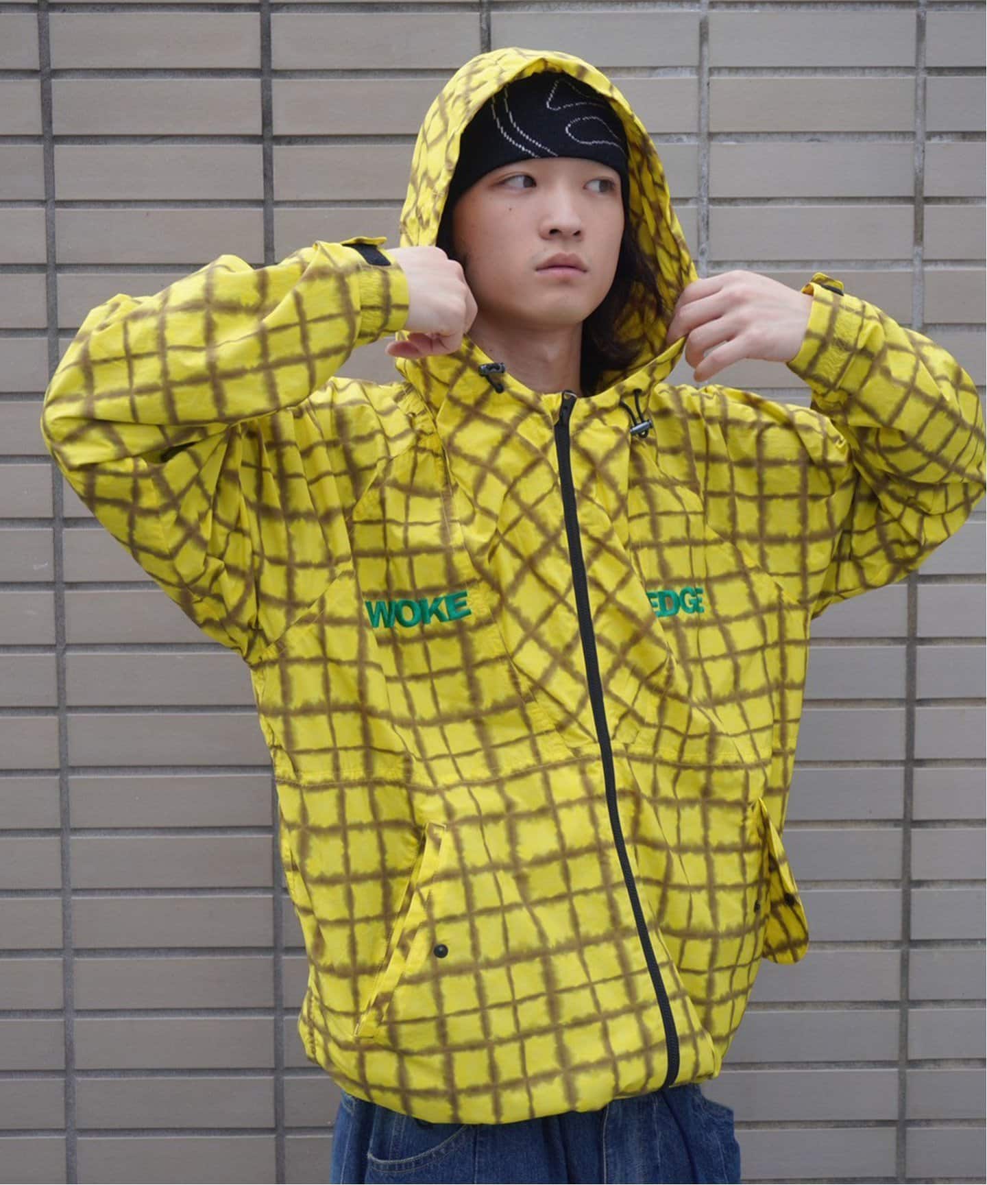 WOKE EDGE Tiedye Check Parka マウンテンパーカー WOKE EDGE/ウォークエッジTiedye Check Parka（その他ブルゾン