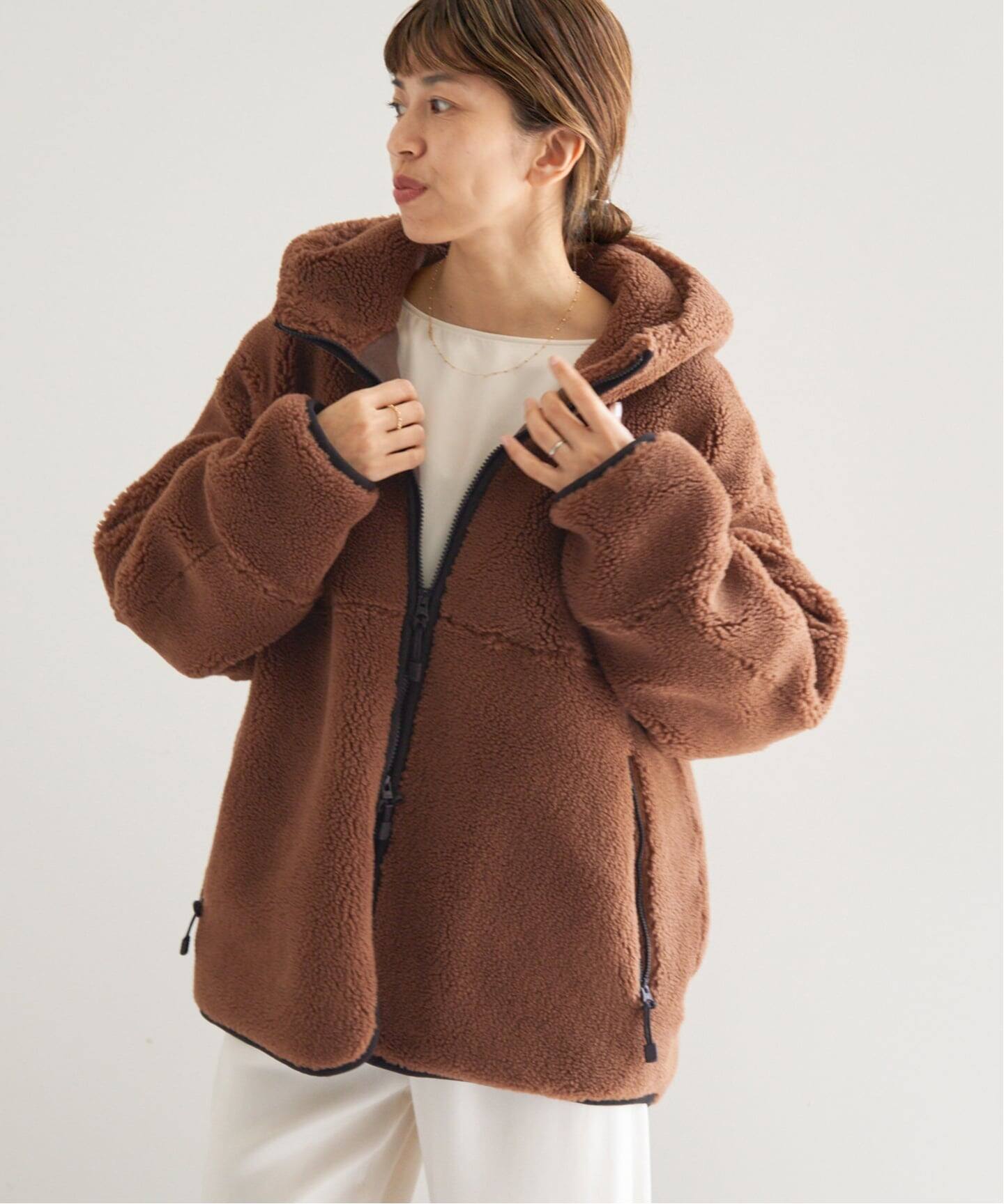 完売 Maison IENA フードボアブルゾン インスタ掲載