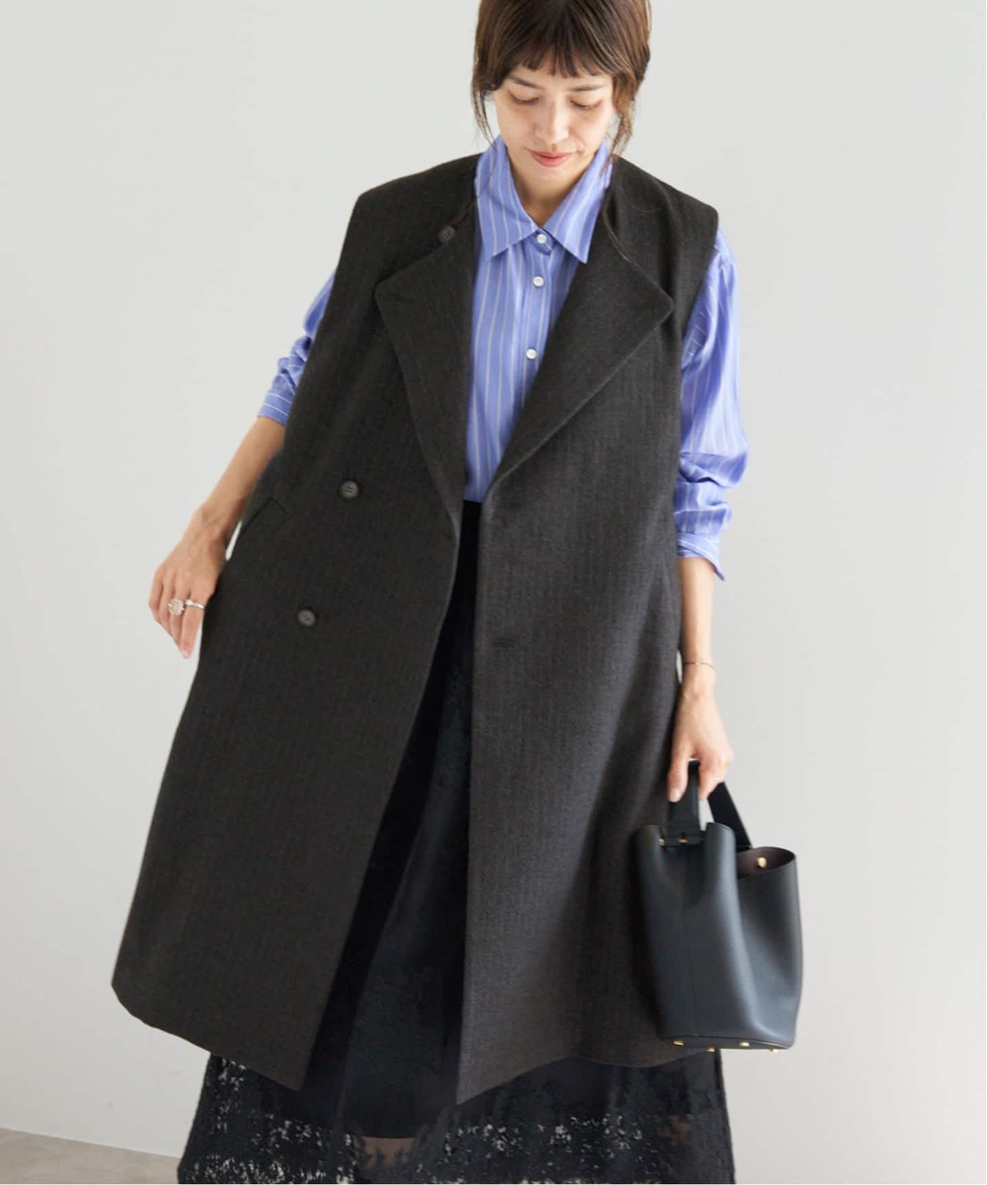 新品　イエナ　ジレ 予約》ヘザーウールロングジレ（ジレ）｜IENA（イエナ）の通販