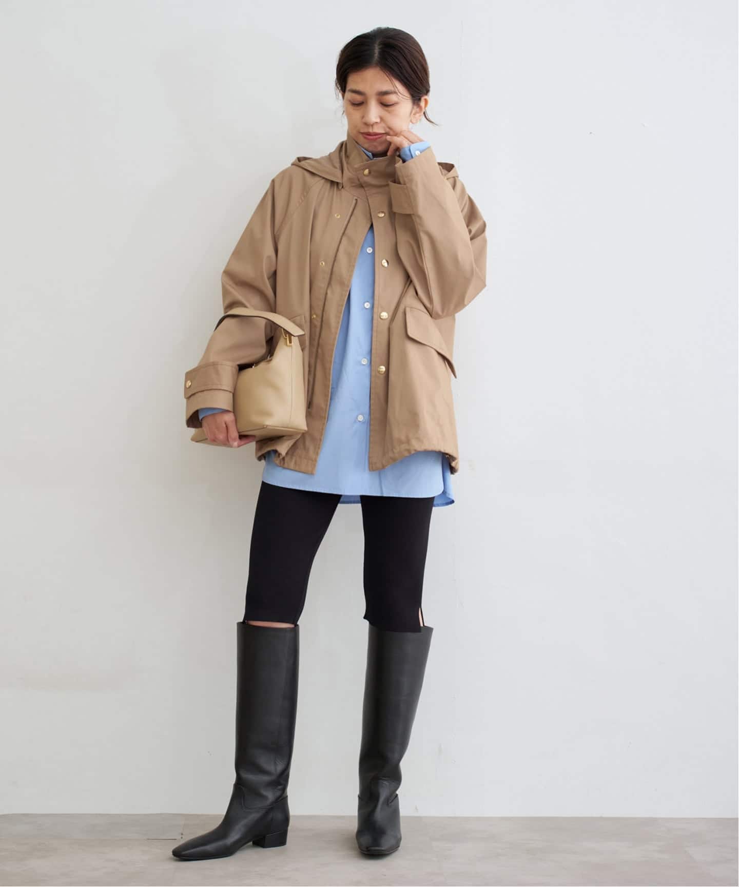 一部カラーWEB限定》ボンディングフーデッドブルゾン（その他