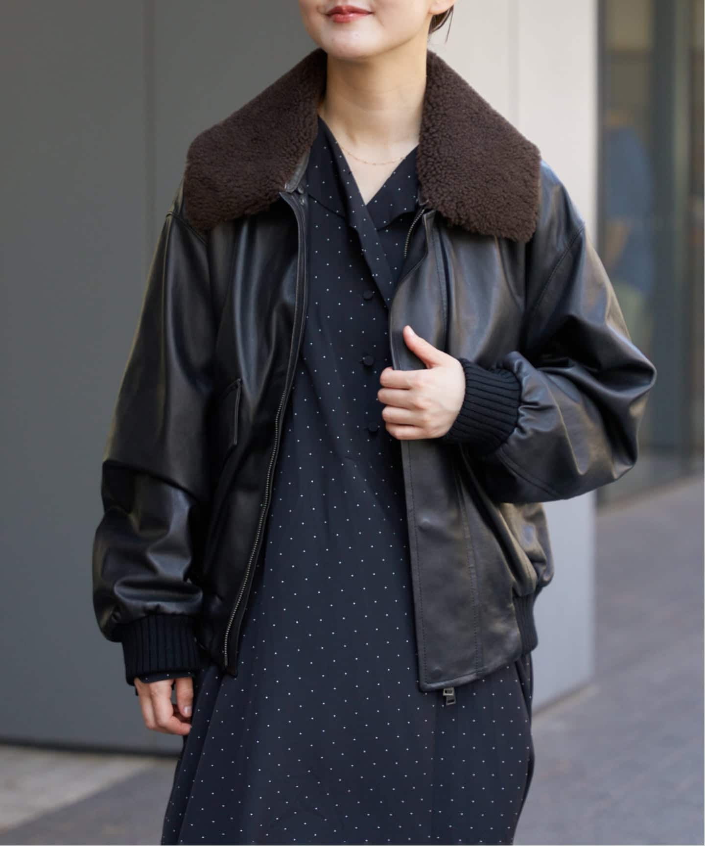 イエナ　IENA　レザー　ライダース　革ジャン　ブルゾン CINQUANTA/チンクアンタ 別注 LEATHER BZ レザーブルゾン
