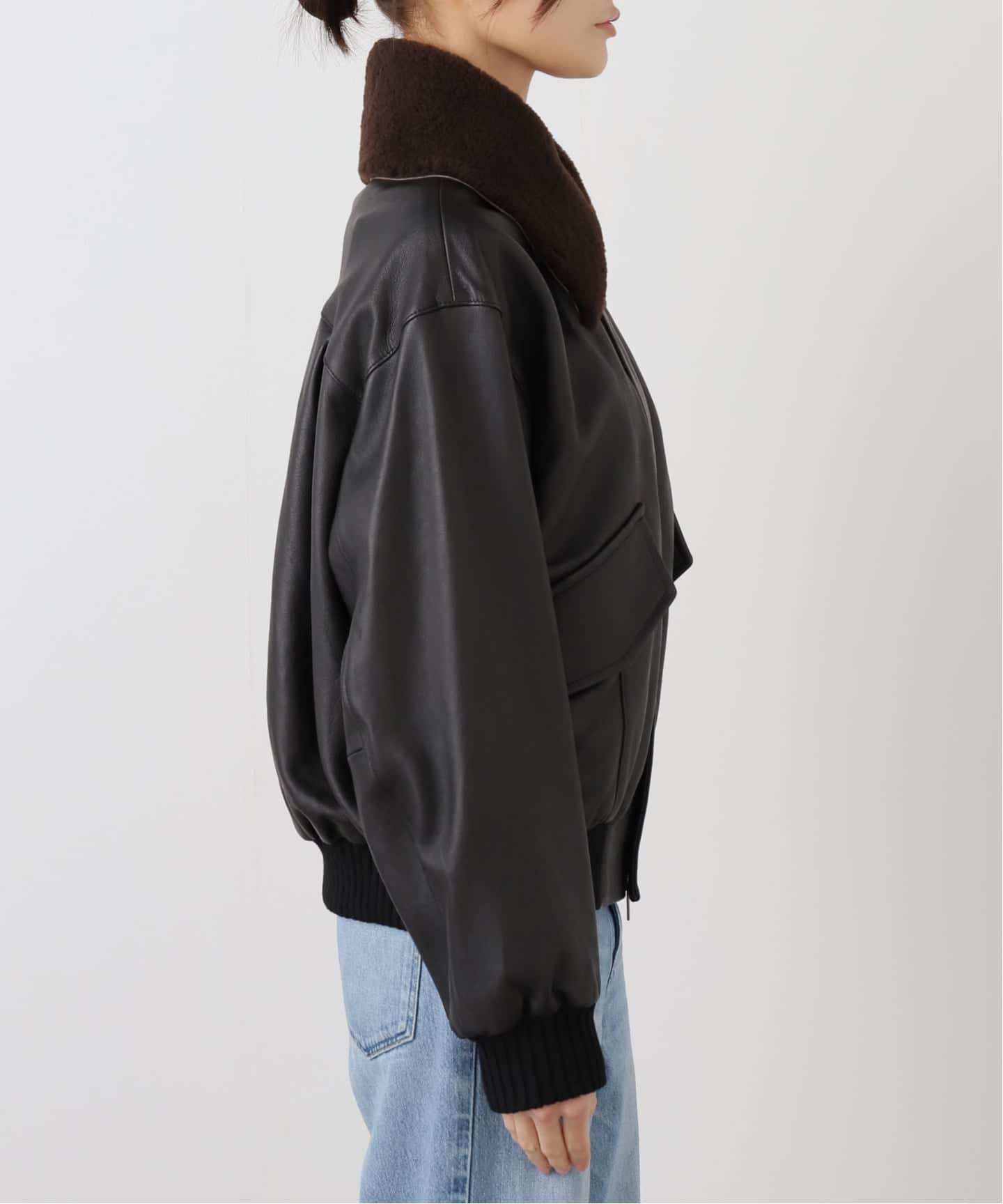シープスキンジップブルゾン（レザージャケット）｜IENA（イエナ