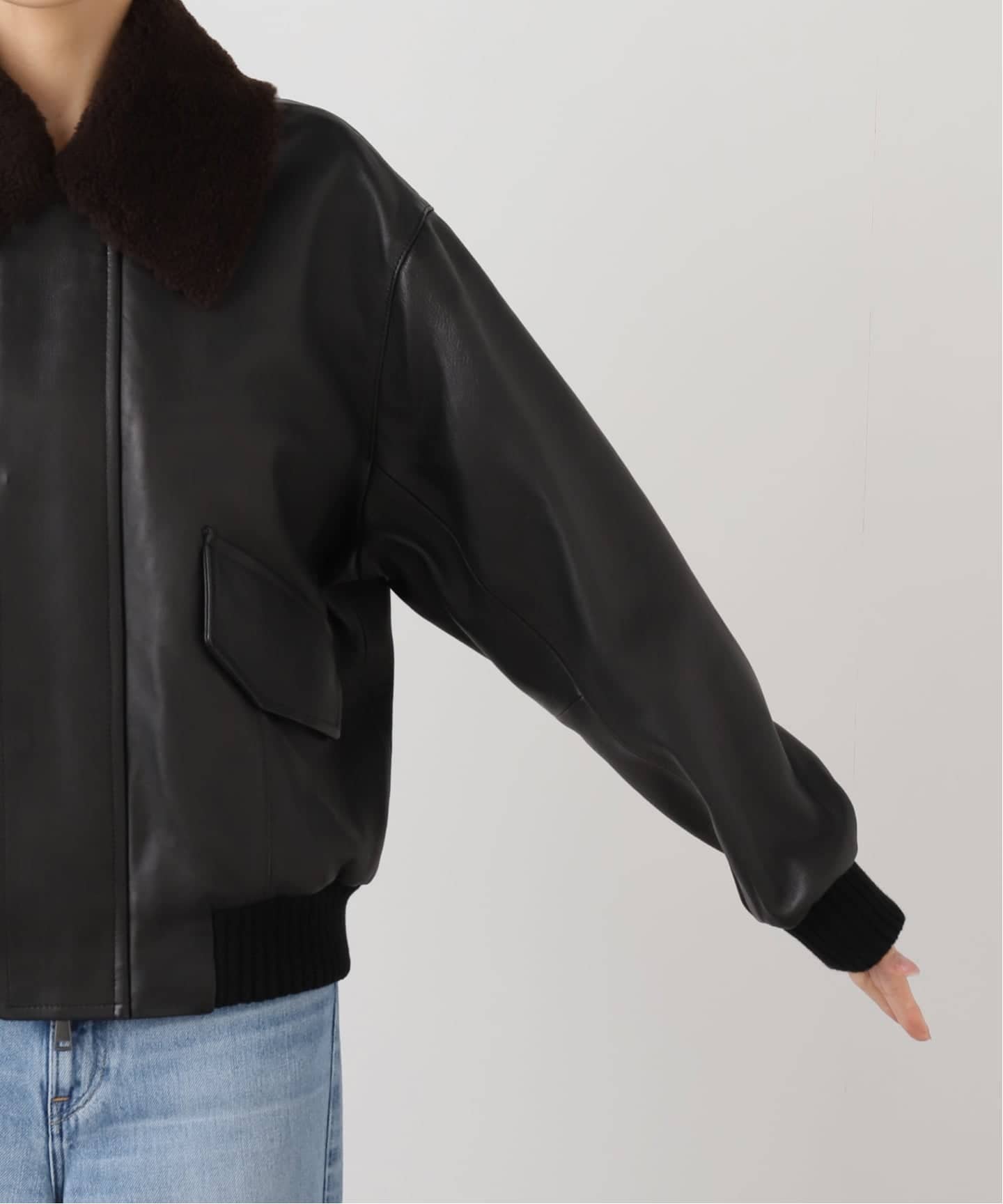 IENA plus épurée シープスキンジャケット ダークブラウン IENA｜シープスキンジップブルゾン | Rakuten Fashion(楽天
