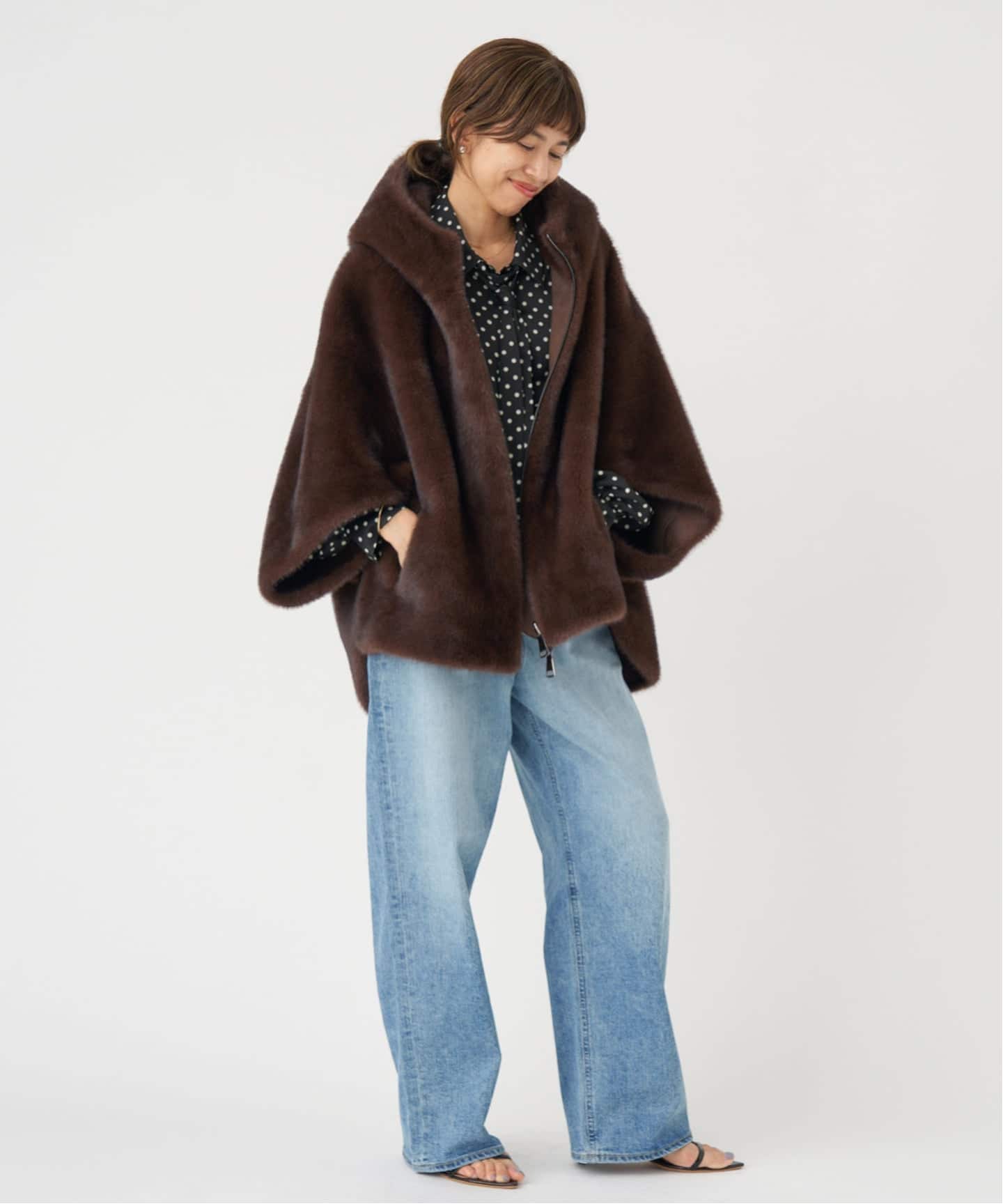 LOU ANDREA ルーアンドレア　ECO-FUR BZ エコファーブルゾン 予約》LOU ANDREA/ルーアンドレア ECO FUR BZ エコファー