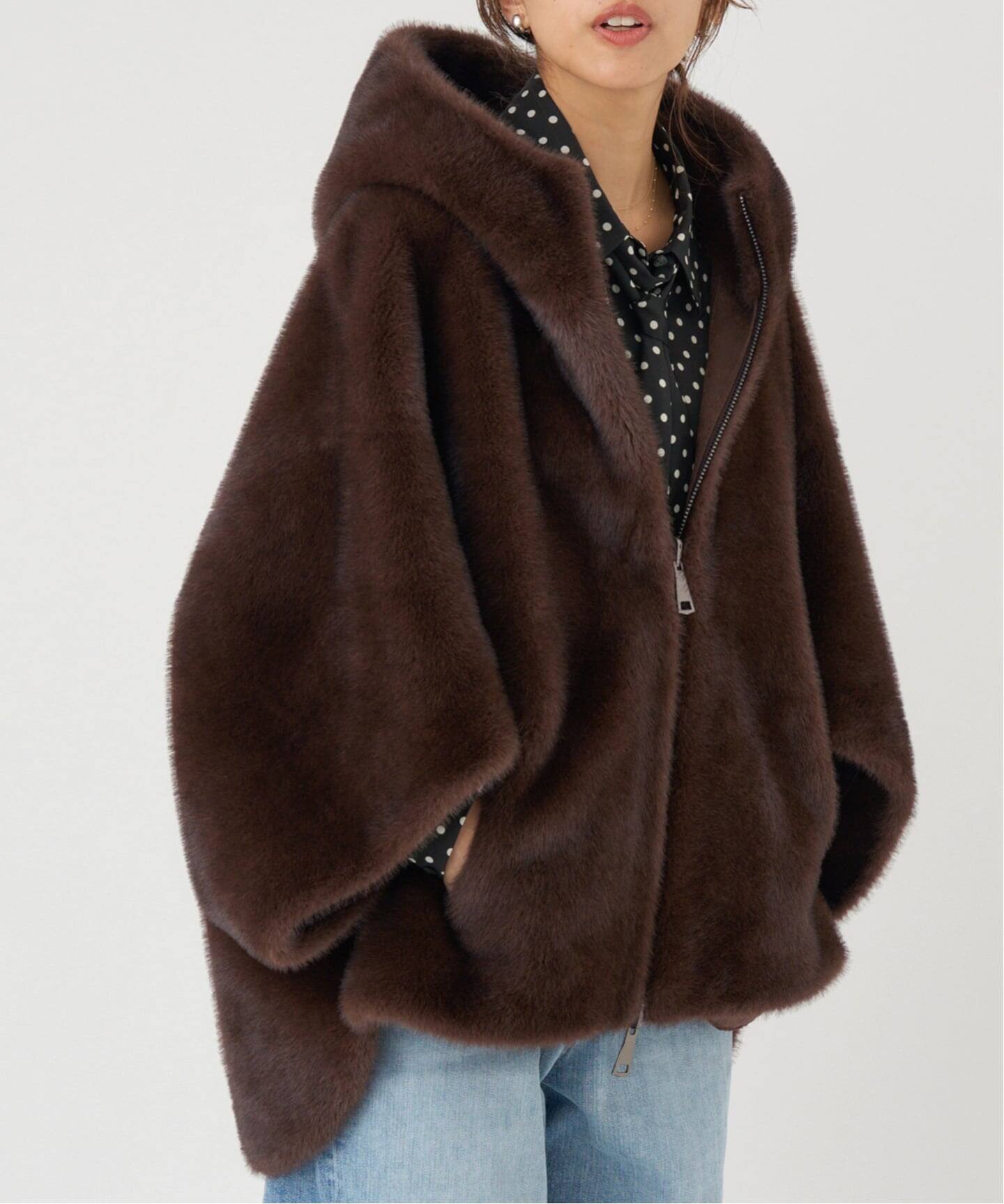 LOU ANDREA ルーアンドレア　ECO-FUR BZ エコファーブルゾン 予約》LOU ANDREA/ルーアンドレア ECO FUR BZ エコファー