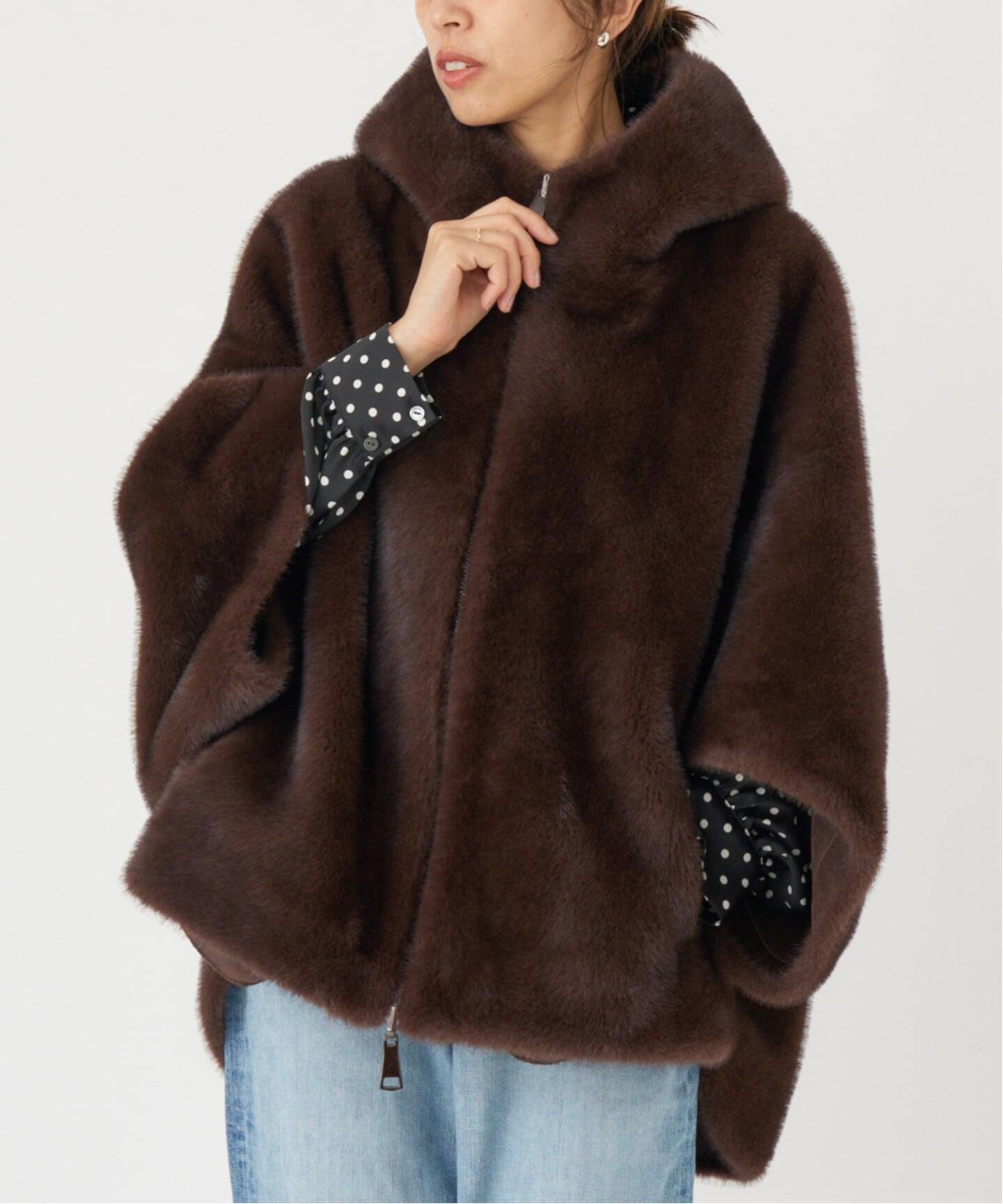 【新品未使用】IENA LOU ANDREA エコファーブルゾン S ブラウン LOU ANDREA/ルーアンドレア ECO FUR BZ エコファーブルゾン（その他