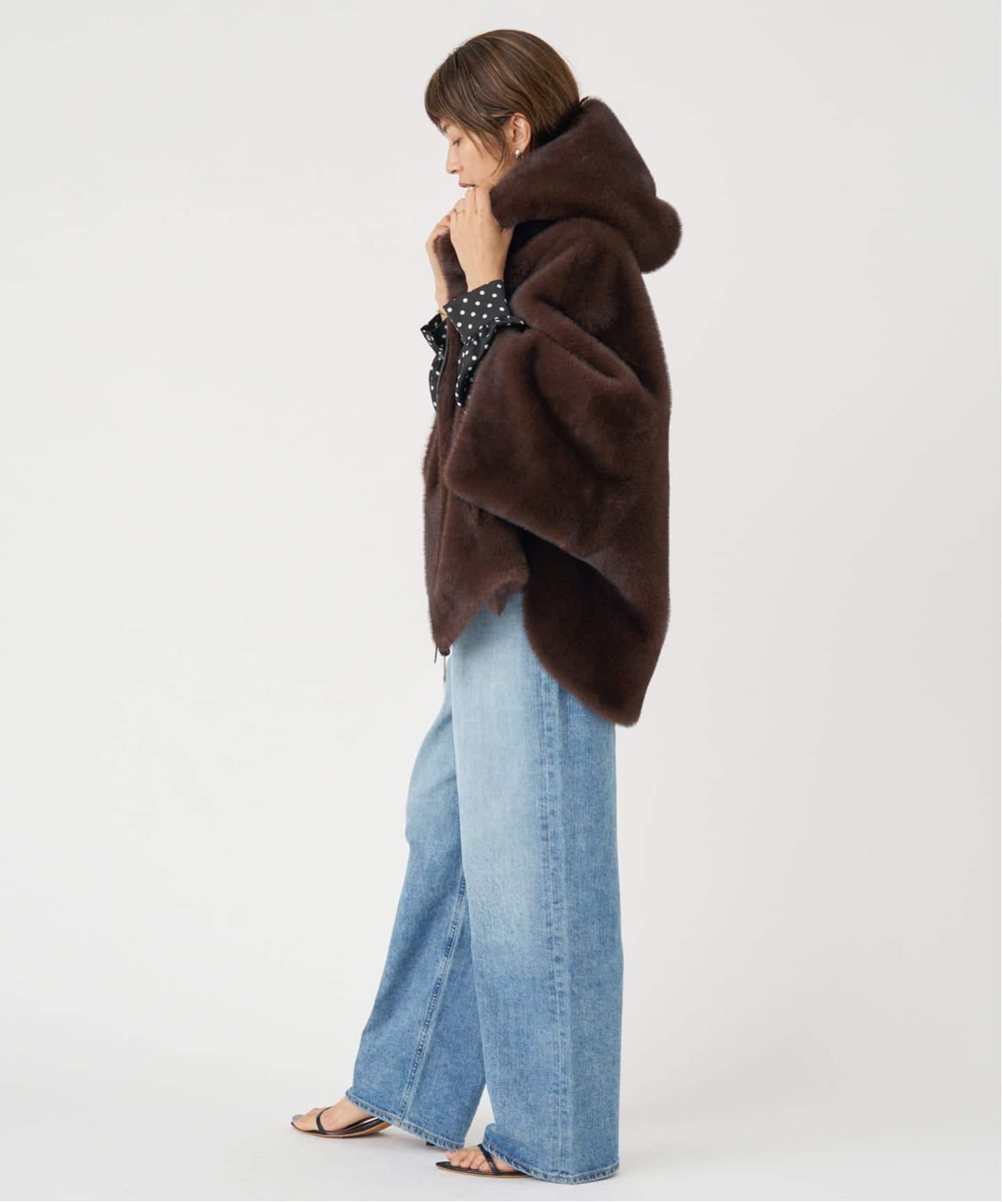 【新品未使用】IENA LOU ANDREA エコファーブルゾン S ブラウン LOU ANDREA/ルーアンドレア ECO FUR BZ エコファーブルゾン（その他