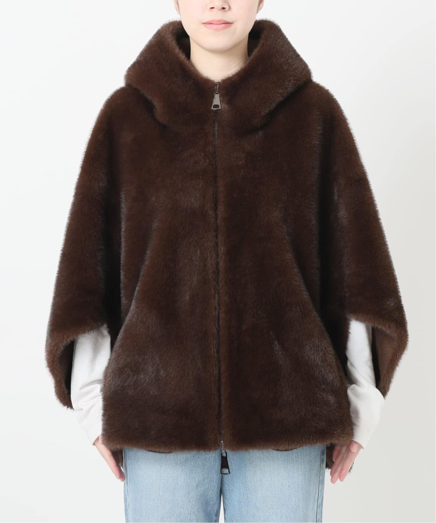【新品未使用】IENA LOU ANDREA エコファーブルゾン S ブラウン LOU ANDREA/ルーアンドレア ECO FUR BZ エコファーブルゾン（その他
