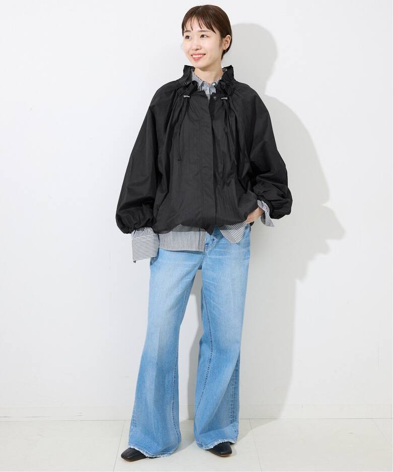 SLOBE IENA✨ クルーネックギャザーブルゾン 追加》フリルネック 