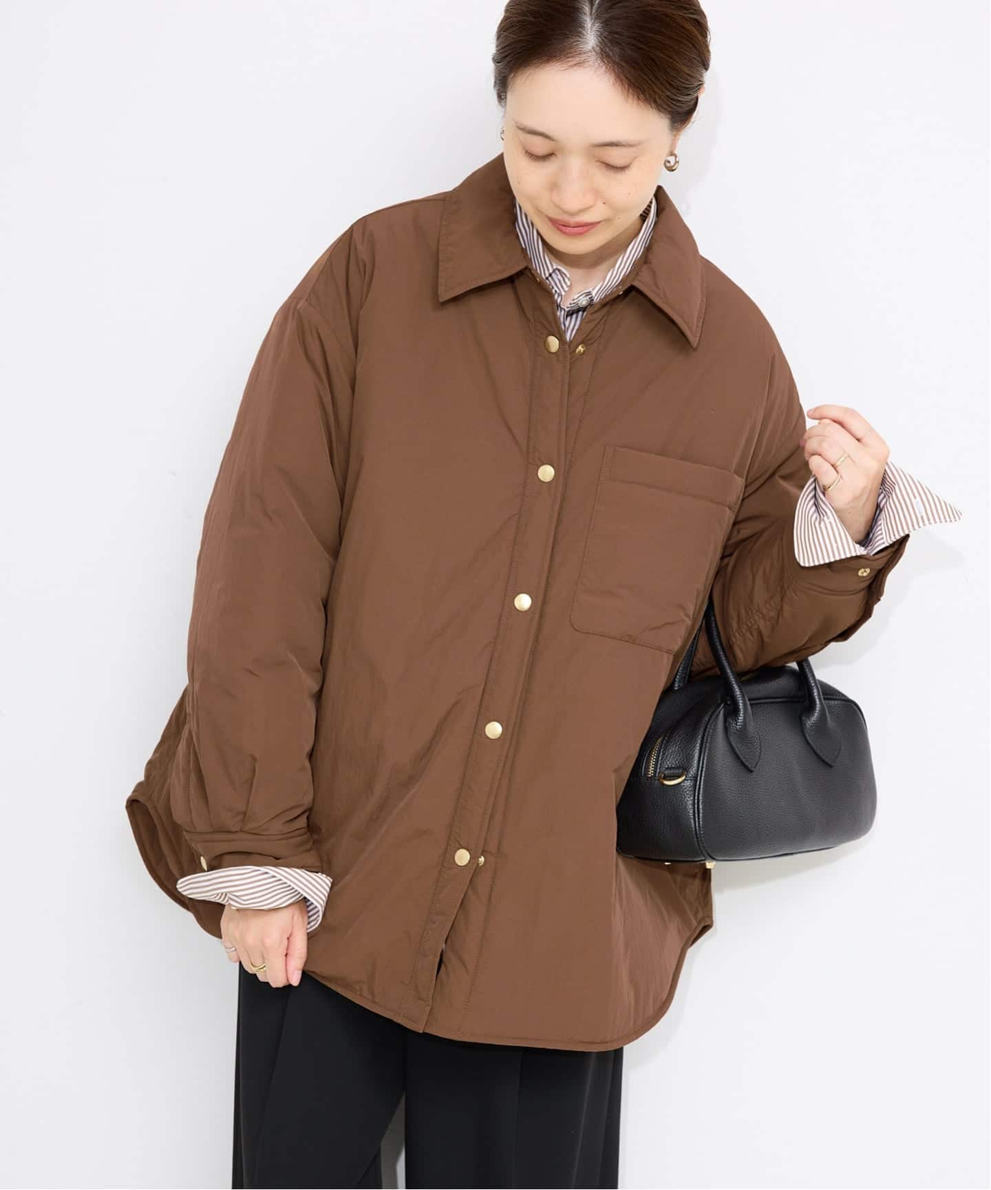 吸湿発熱》TOPTHERMOシャツブルゾン（中綿・キルティング）｜SLOBE