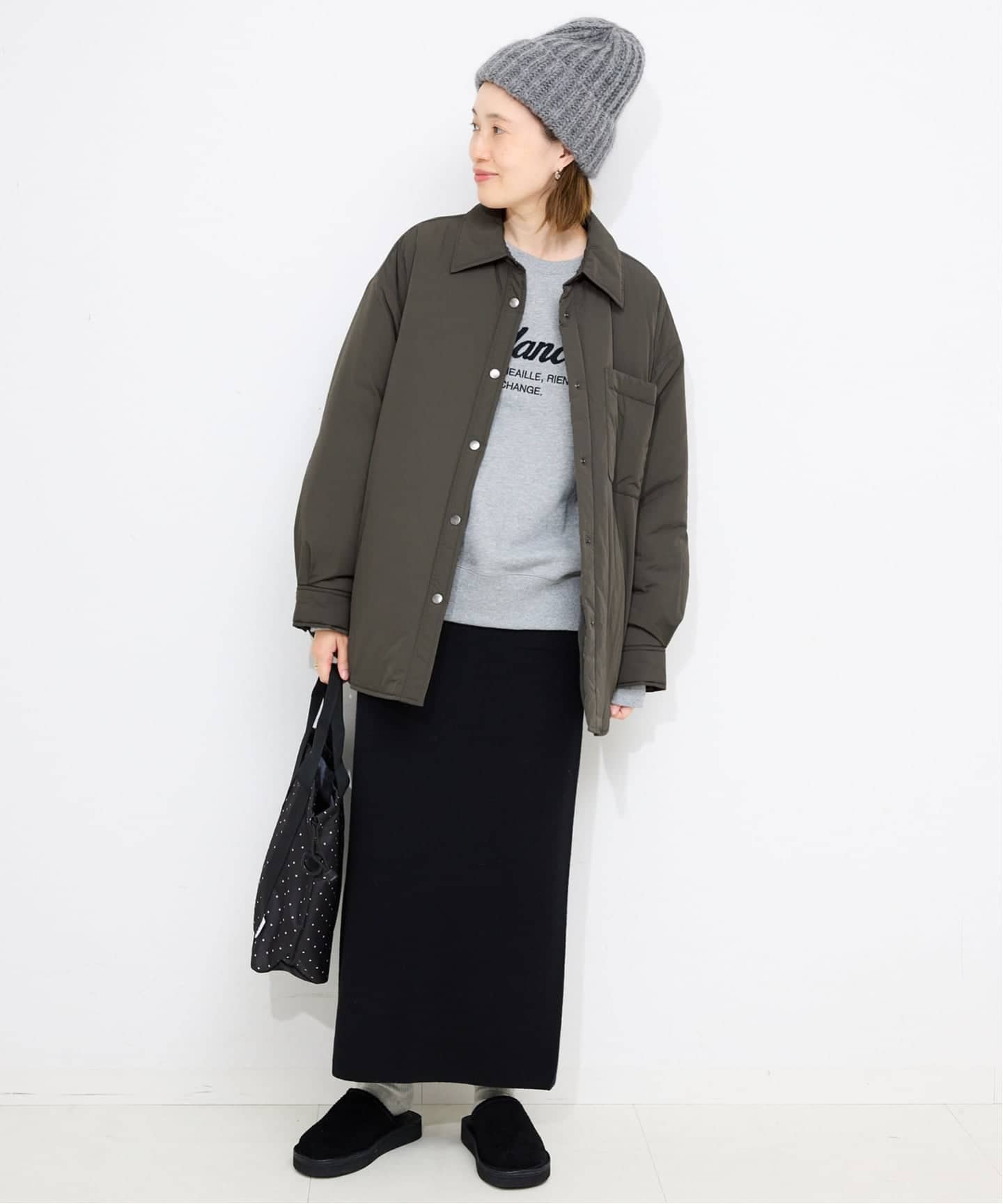 吸湿発熱》TOPTHERMOシャツブルゾン（中綿・キルティング）｜SLOBE