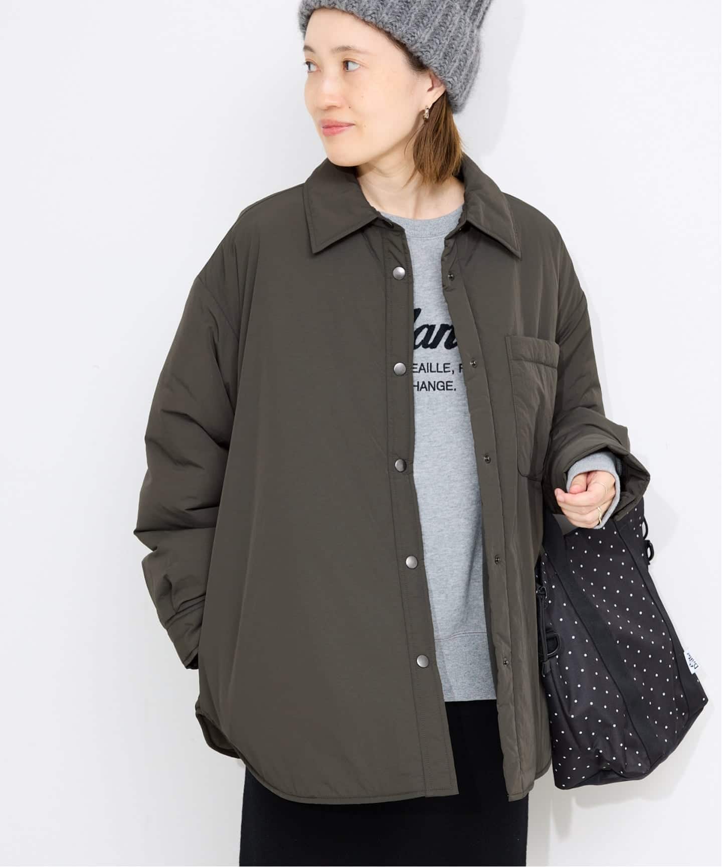 吸湿発熱》TOPTHERMOシャツブルゾン（中綿・キルティング）｜SLOBE