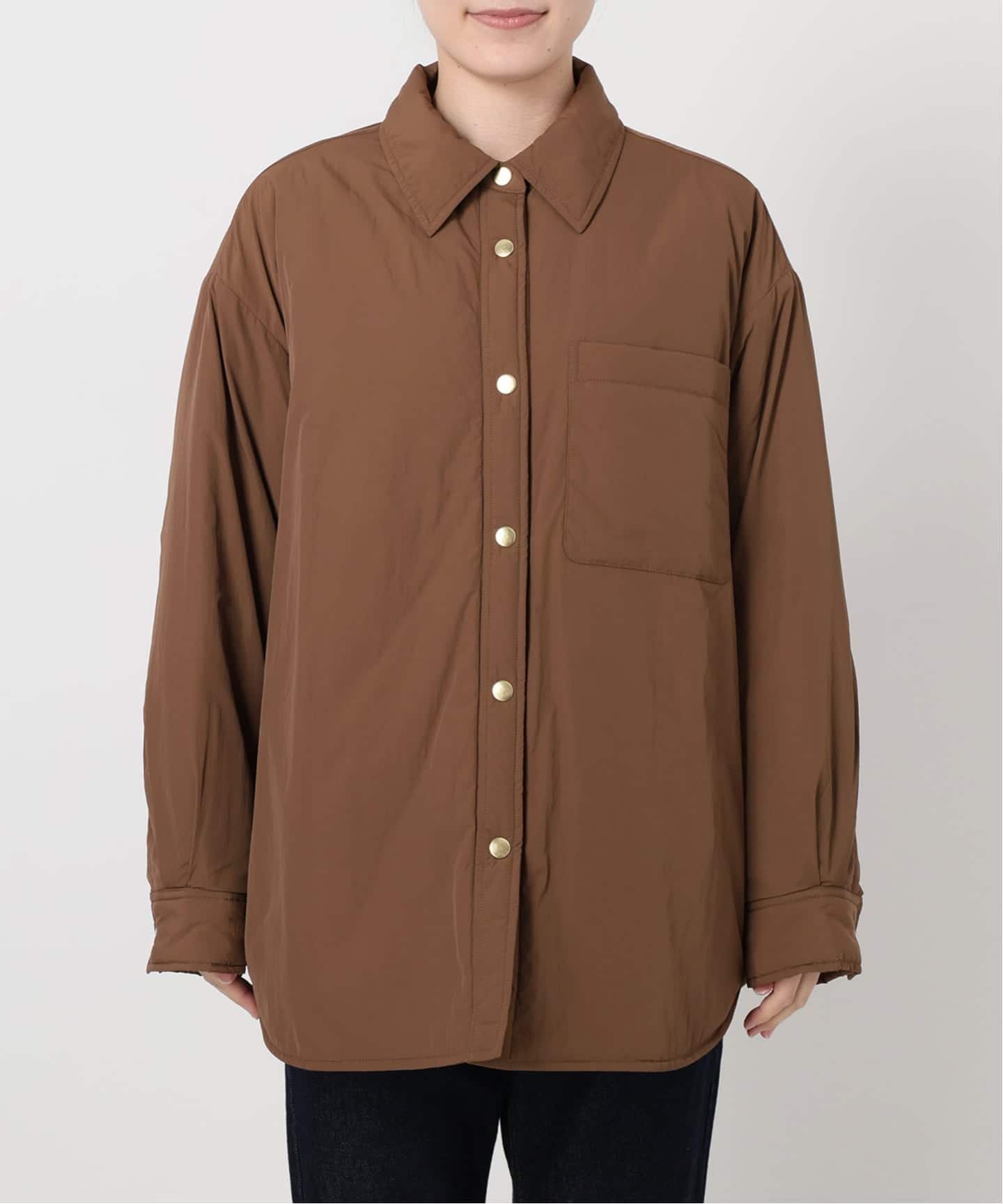 【SLOBE IENA】TOPTHERMOシャツブルゾン 吸湿発熱》TOPTHERMOシャツブルゾン（中綿・キルティング）｜SLOBE