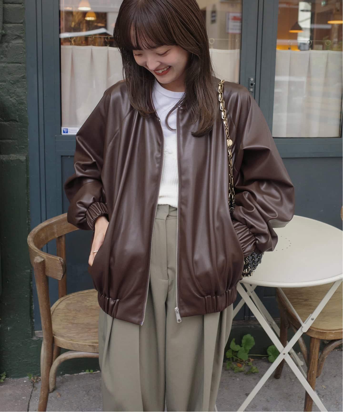 IENA フェイクレザーブルゾン IENA（イエナ）の「レザーライクブルゾン（ブルゾン）」 - WEAR