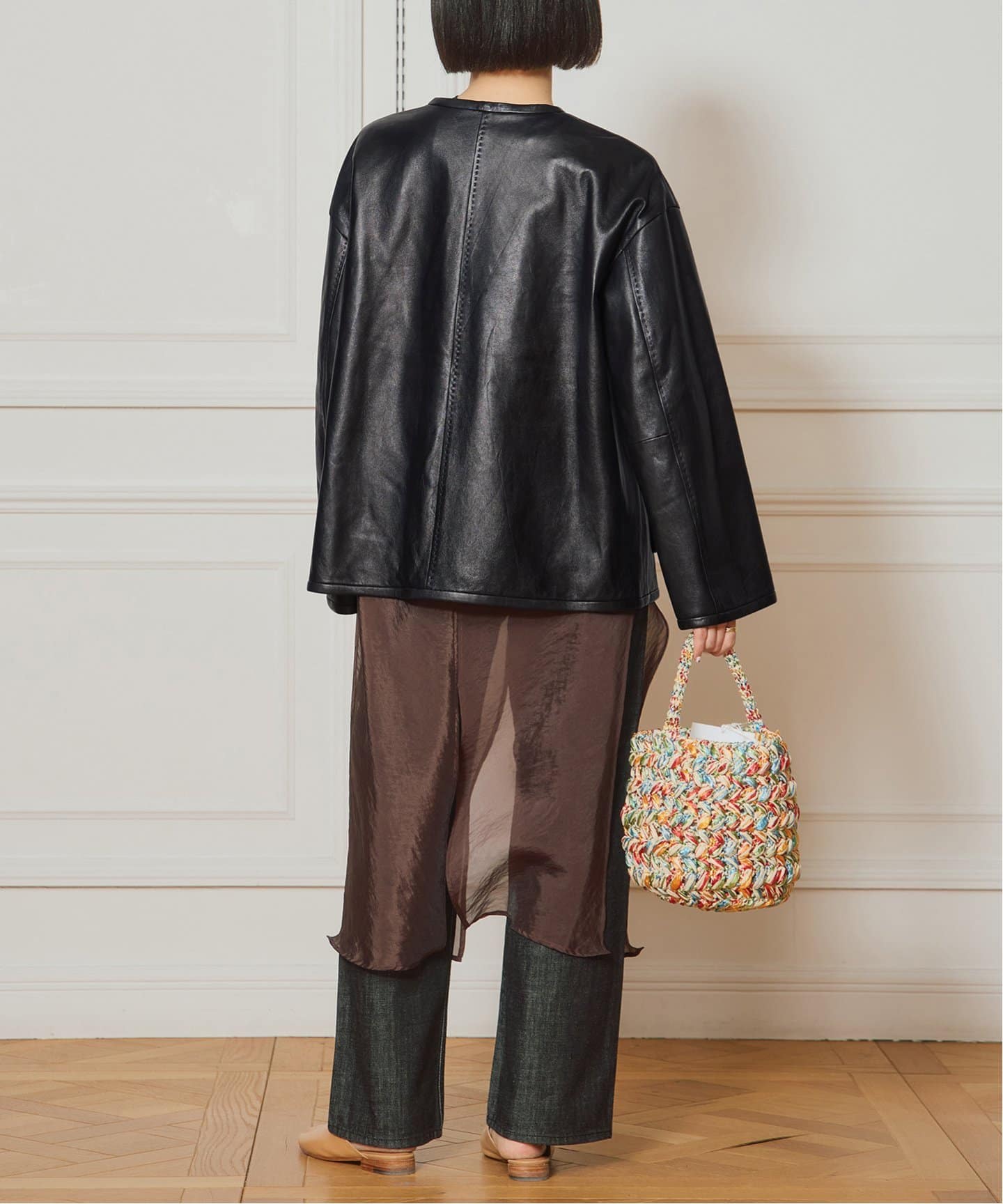 IENA LA BOUCLE レザーストリングブルゾン（その他ブルゾン