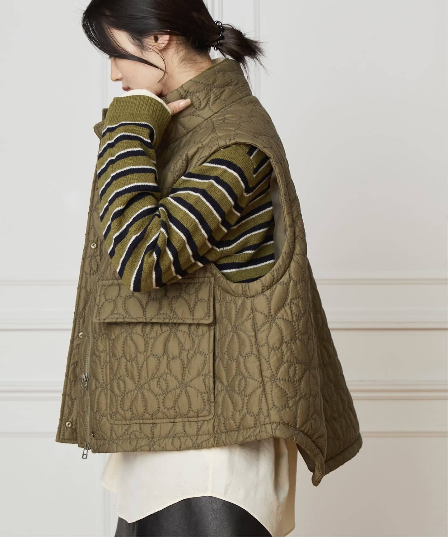 IENA LA BOUCLE フラワーキルティングパテッドベスト（ベスト）｜IENA