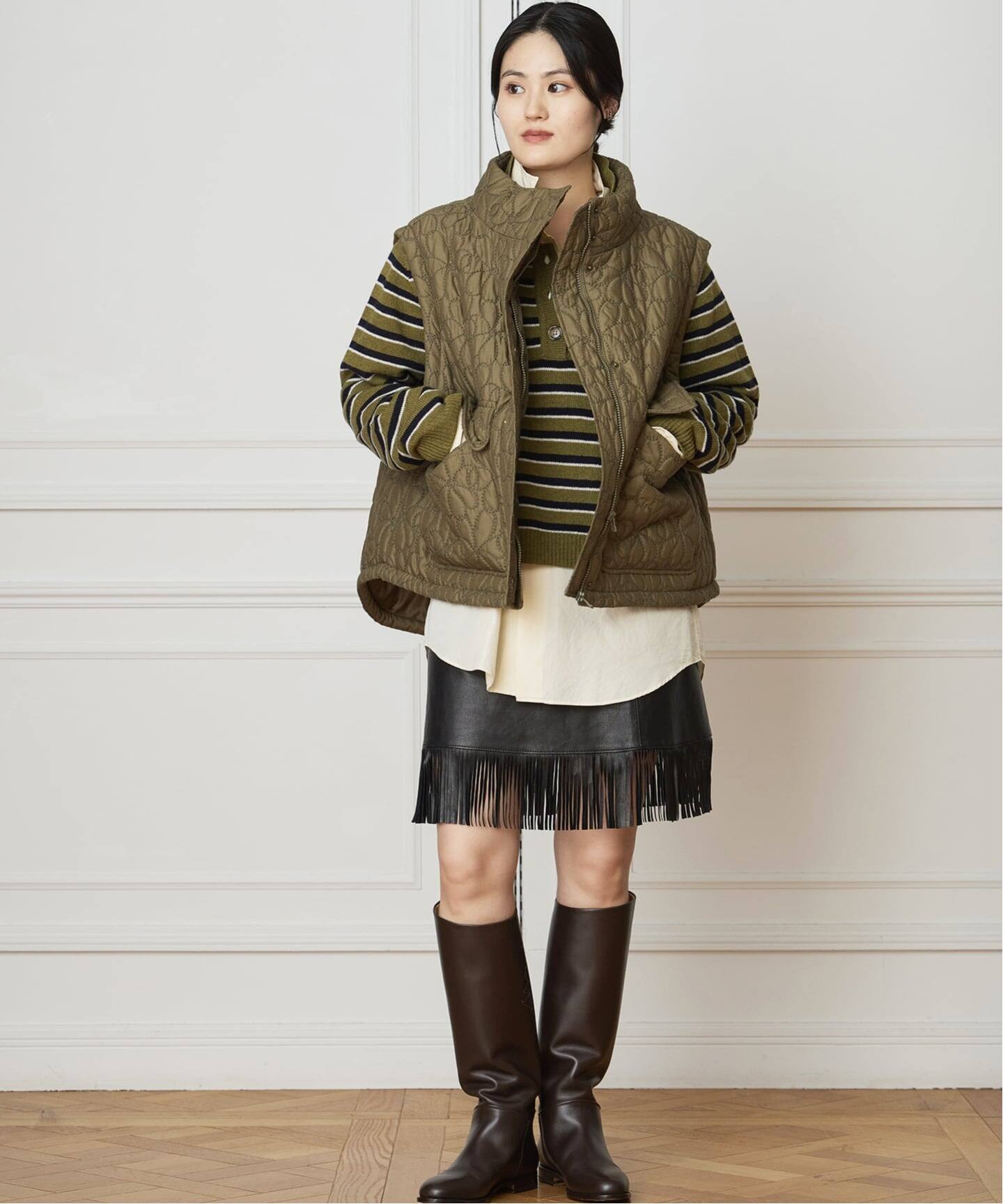 【新品タグ付き】IENA LA BOUCLE PALLADIO ベスト IENA LA BOUCLE フラワーキルティングパテッドベスト（ベスト）｜IENA