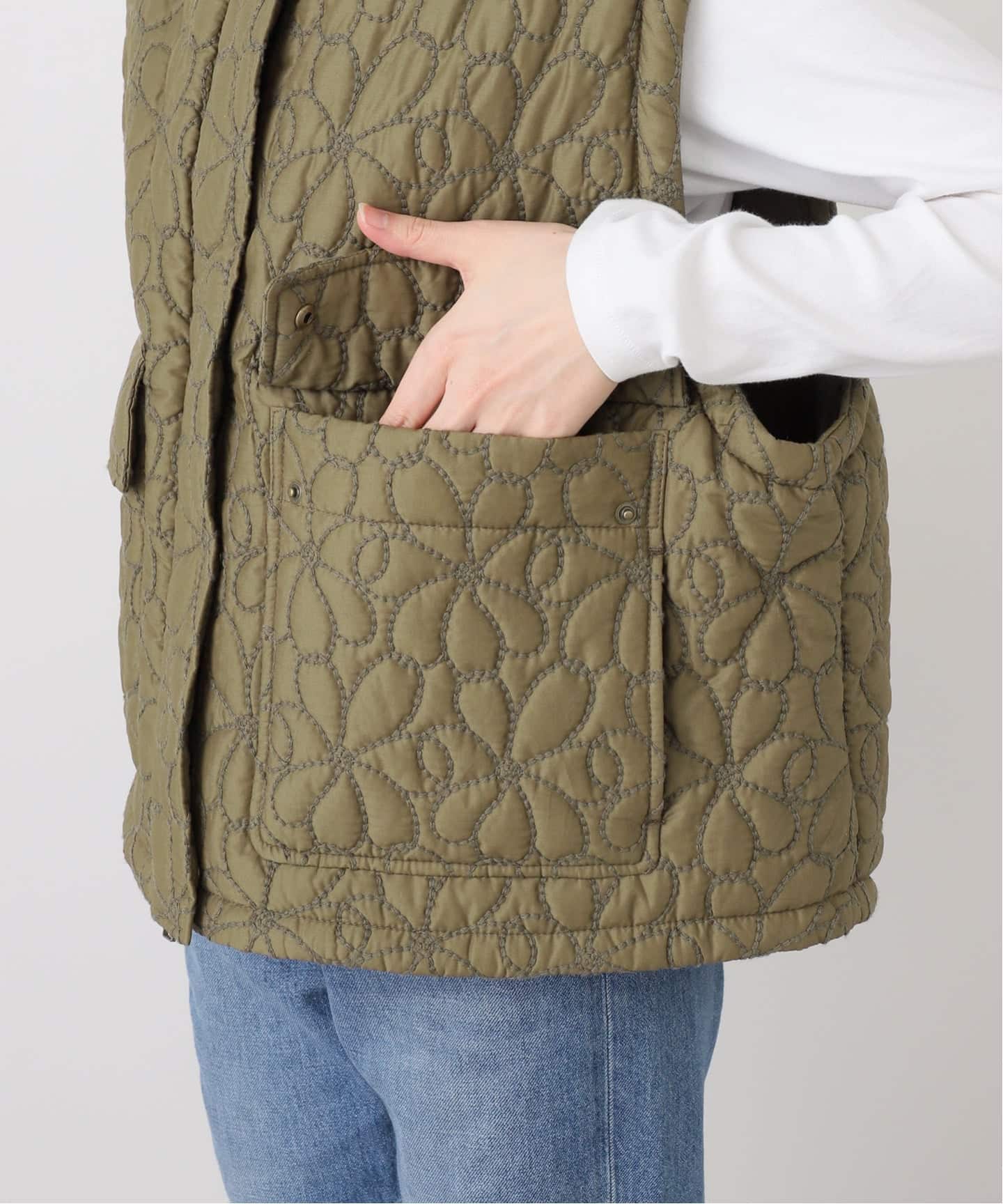 IENA LA BOUCLE フラワーキルティングパテッドベスト（ベスト）｜IENA