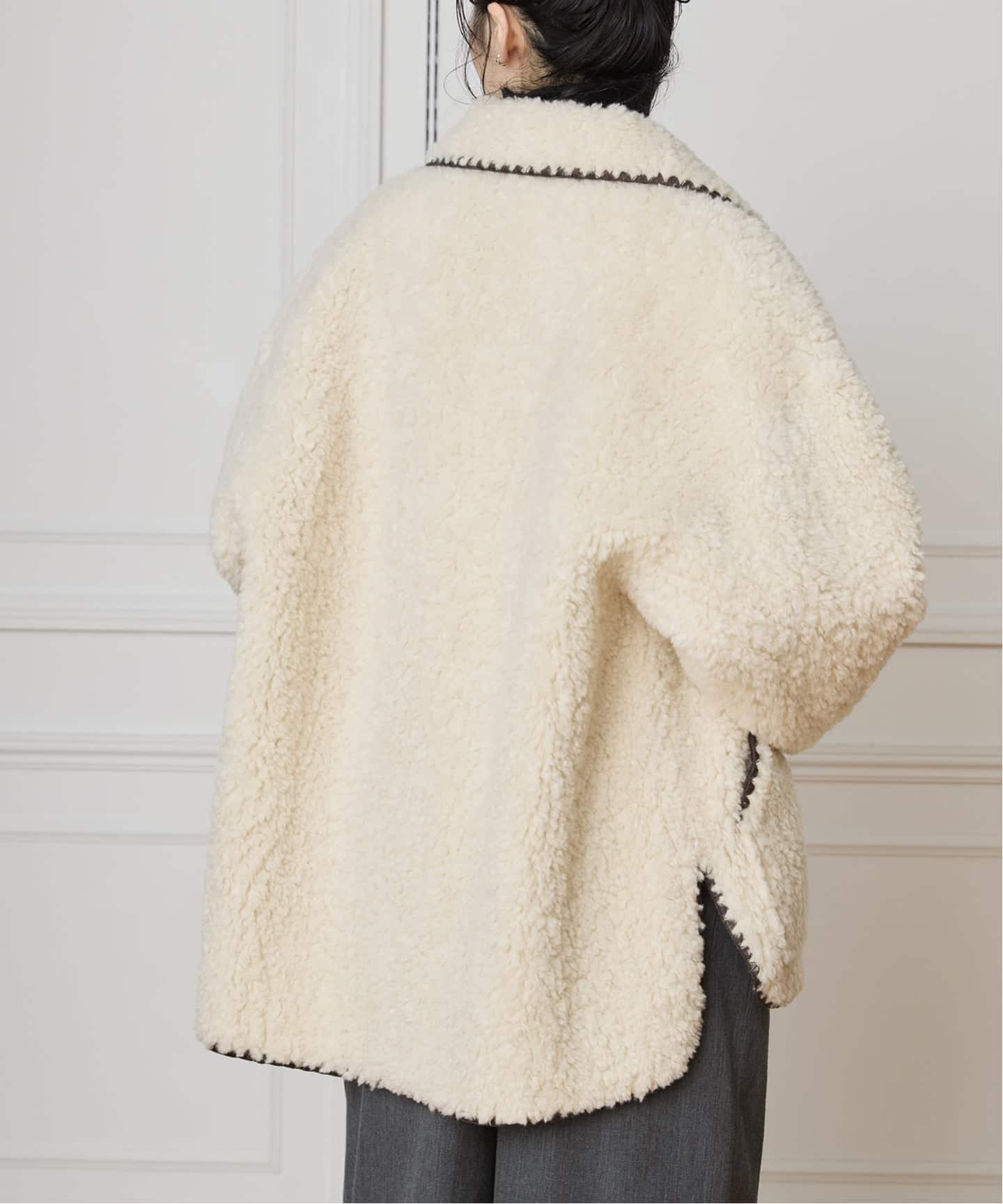 IENA LA BOUCLE リバーシブルファーリーボンディングブルゾン（その他