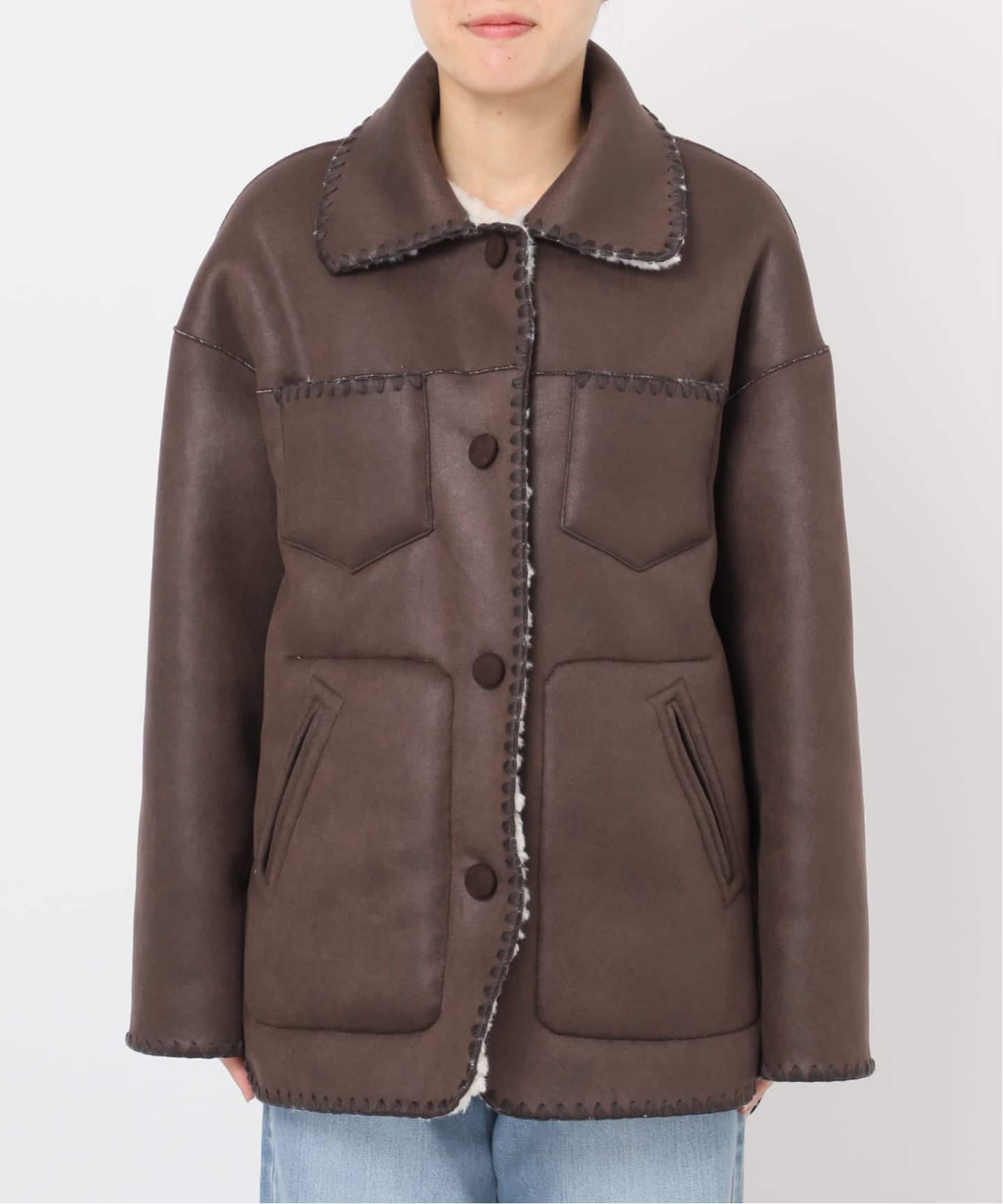 IENA LA BOUCLE リバーシブルファーリーボンディングブルゾン（その他