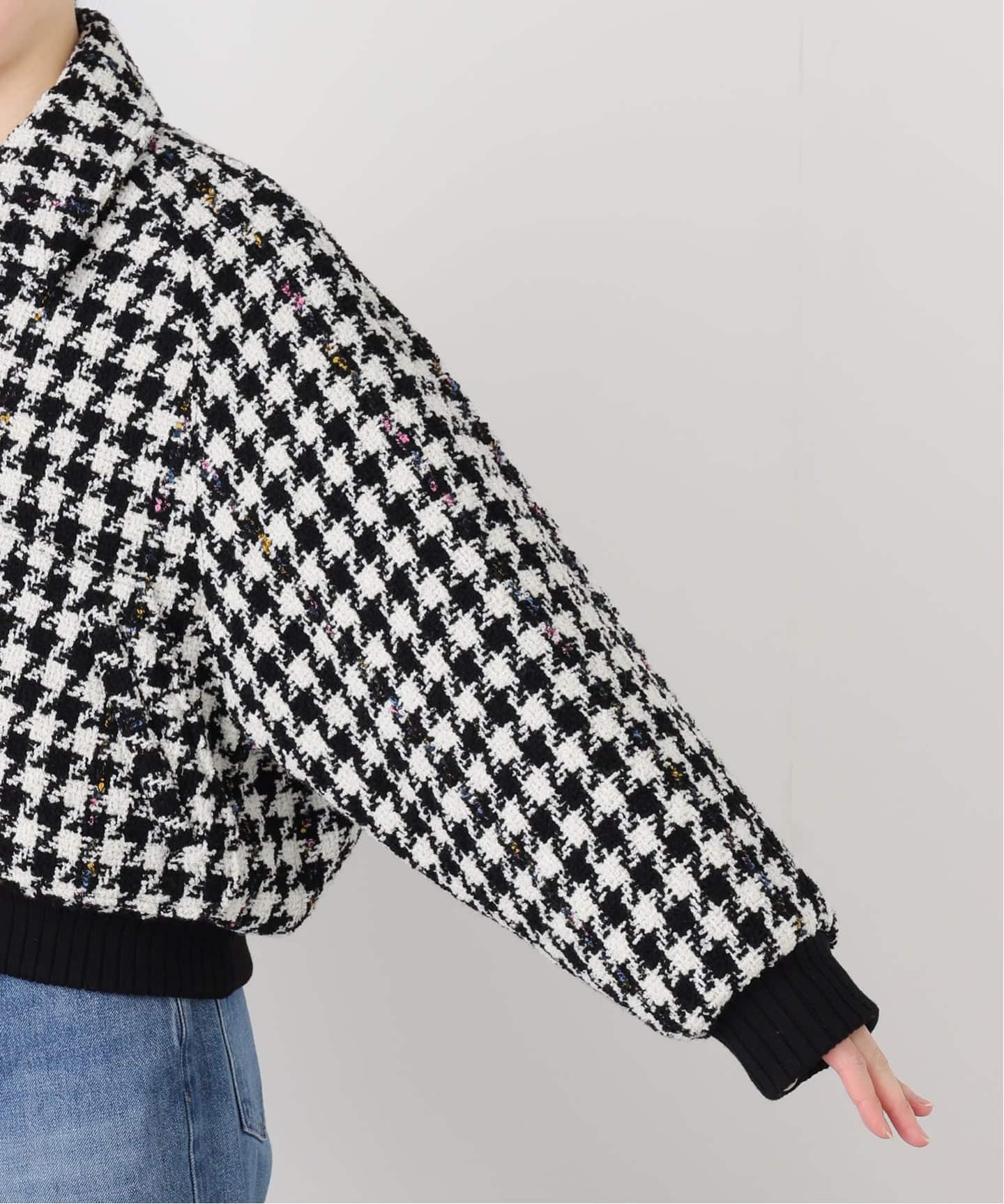 IENA LA BOUCLE ハウンドトゥースツィードブルゾン（その他ブルゾン