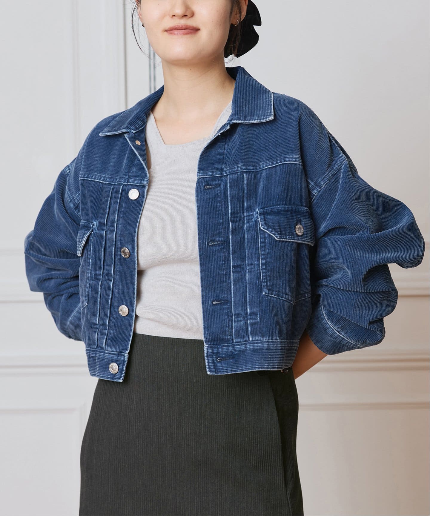IENA LA BOUCLE インディゴコーデュロイブルゾン（その他