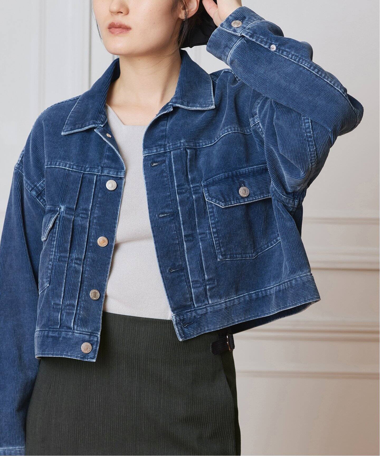 IENA LA BOUCLE インディゴコーデュロイブルゾン（その他ブルゾン 