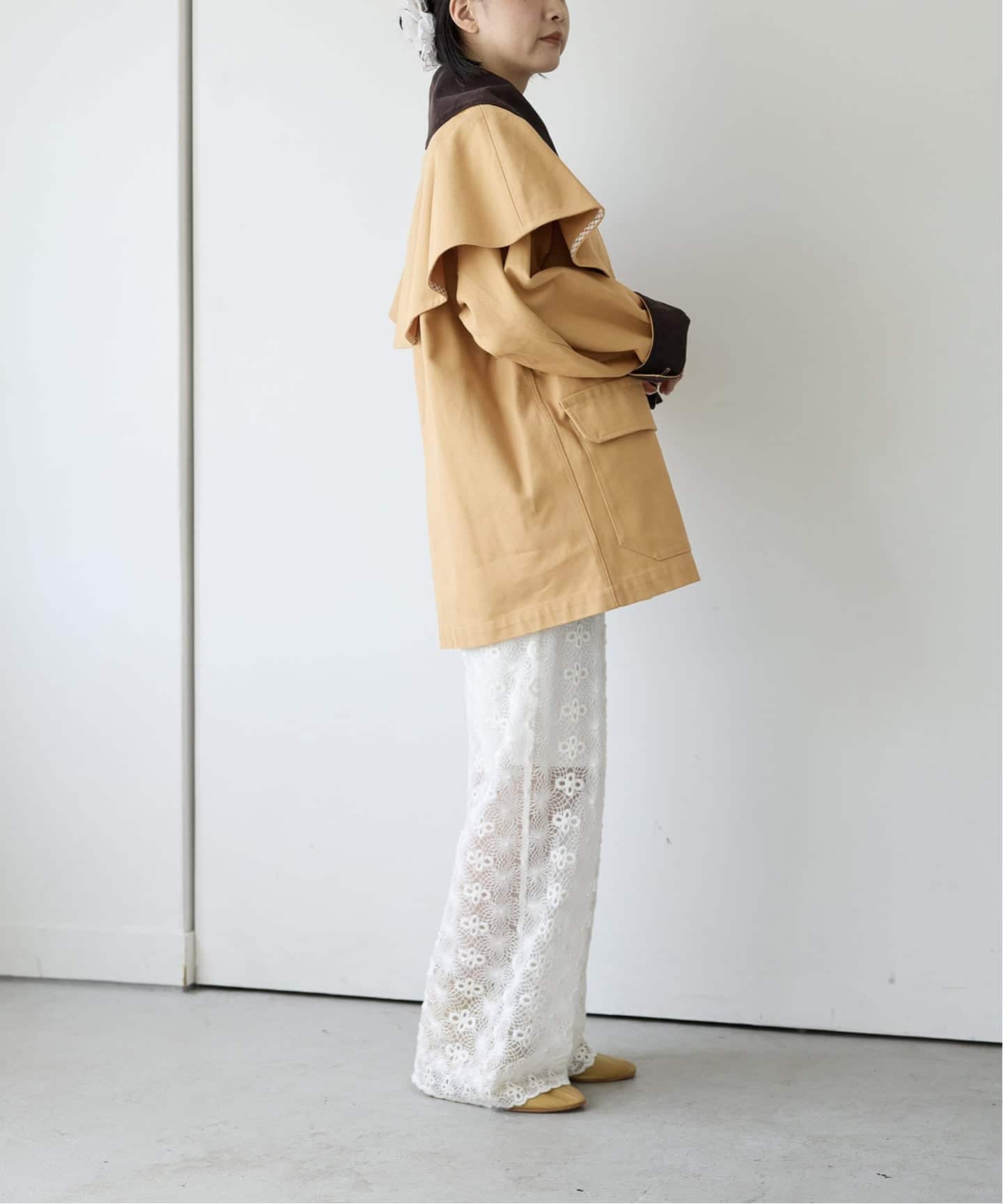 IENA ブルゾン VERMEIL par iena ブルゾン アウター ノーカラーギャザーZIP
