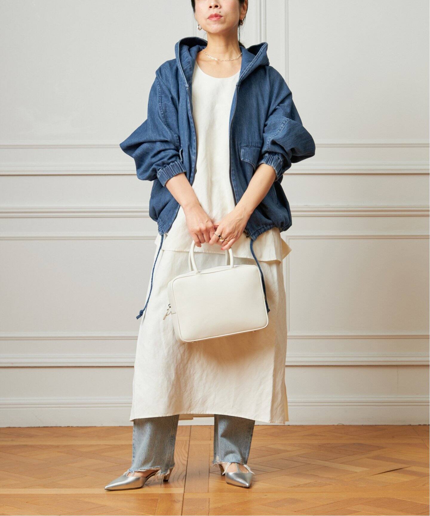 追加》VACHEMENT/ヴァシュモン 9ozSOFT DENIM フードブルゾン VK-07B 