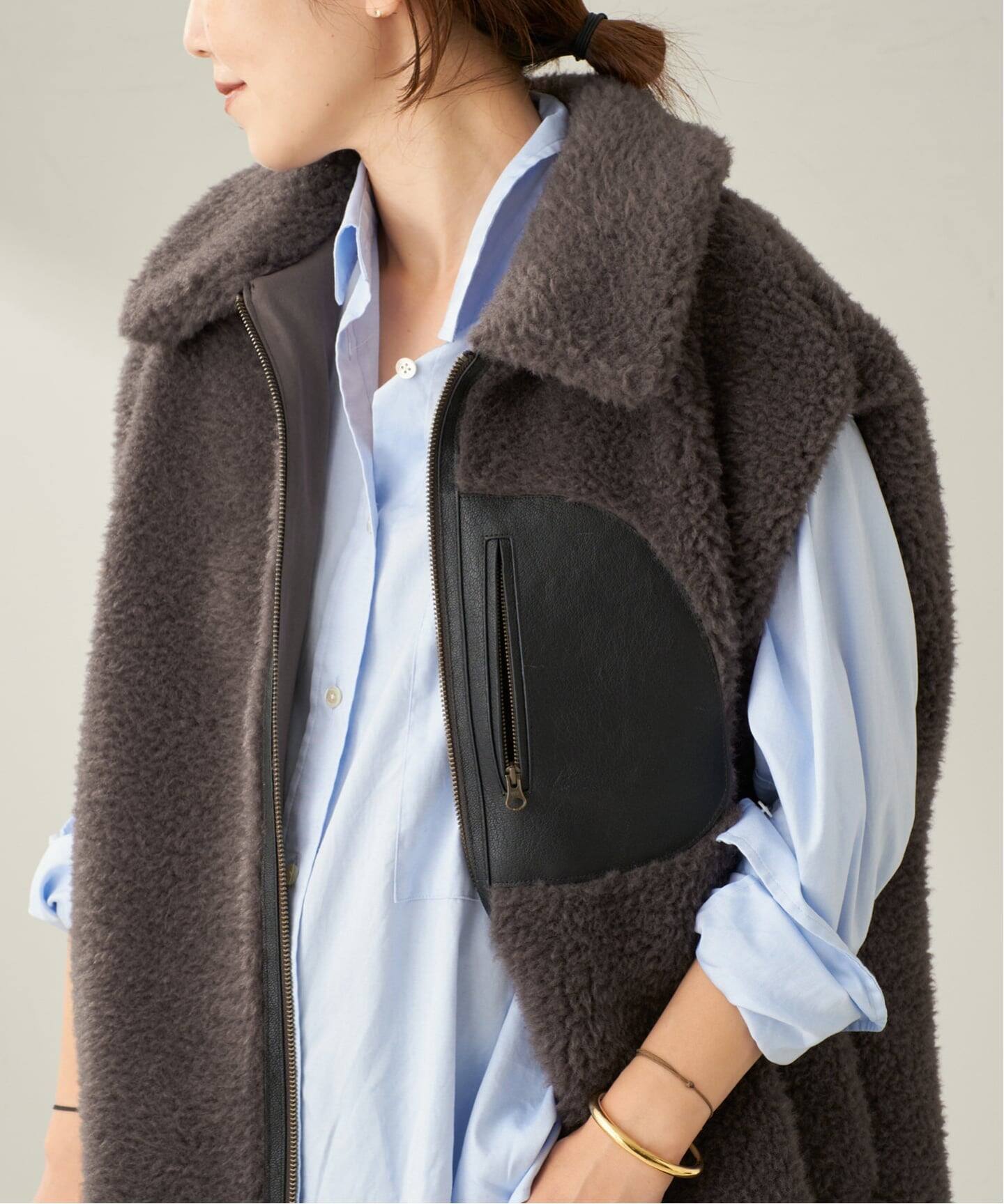 プラージュ　reversible  boaベストNEW plage（プラージュ）の「reversible boa ベスト NEW（ベスト