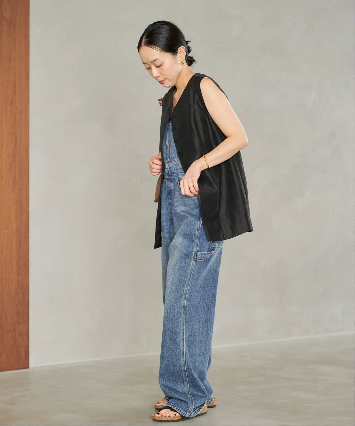 【新品】Plage Linen ベスト プラージュ Plage VIS LINEN ベスト （ブラック