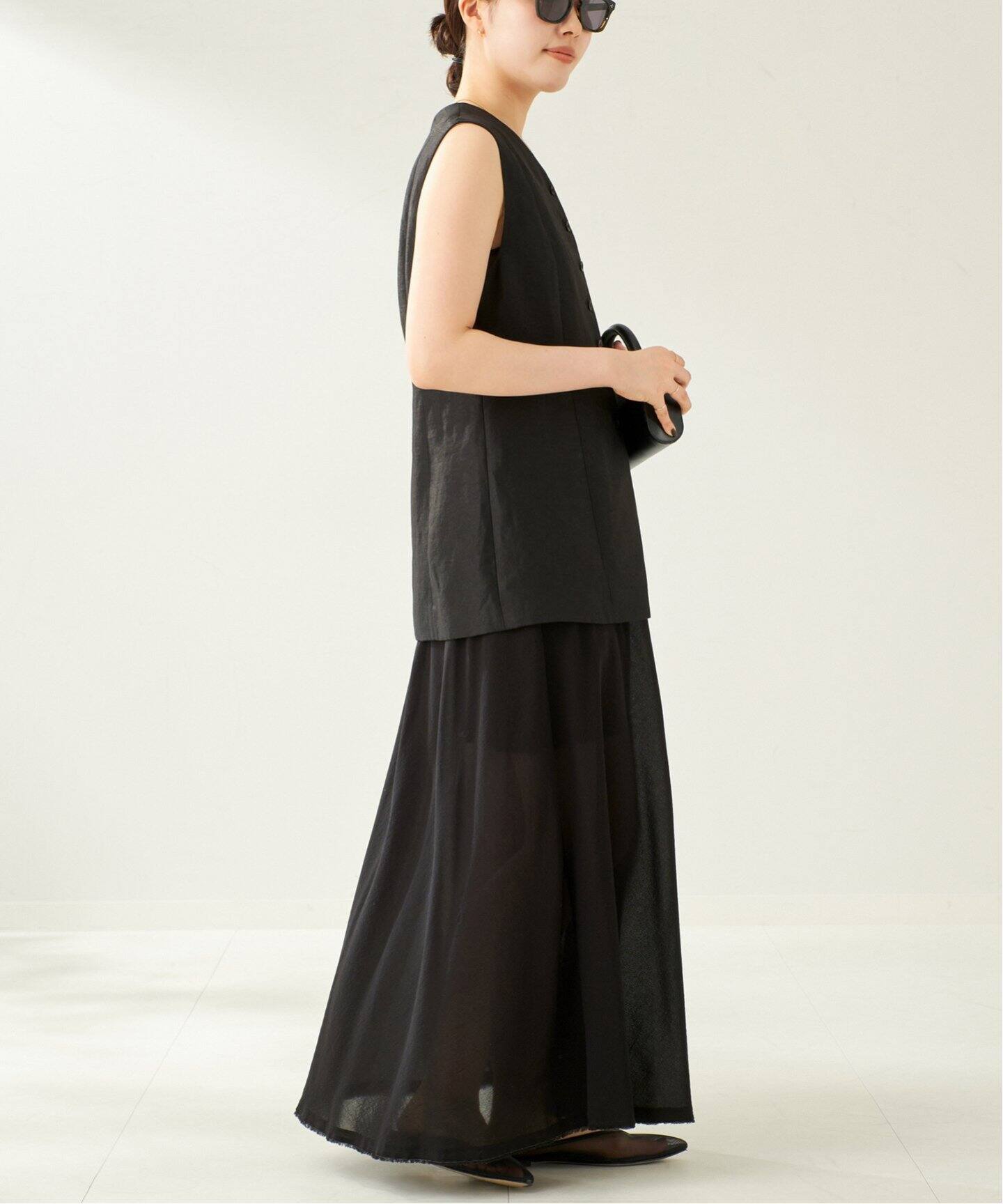 【新品】Plage Linen ベスト プラージュ Plage VIS LINEN ベスト （ブラック
