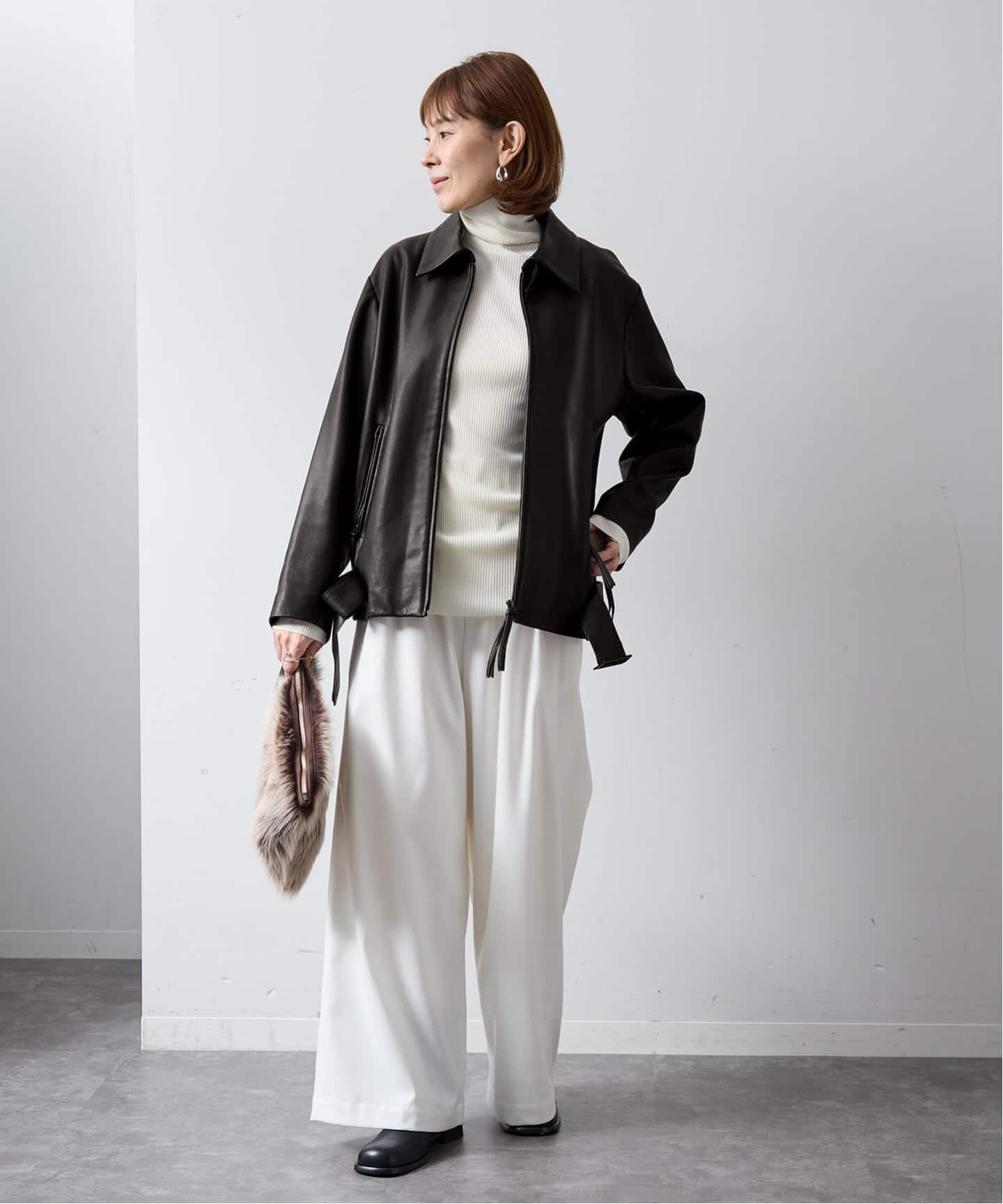 レザージップブルゾン（レザージャケット）｜VERMEIL par iena