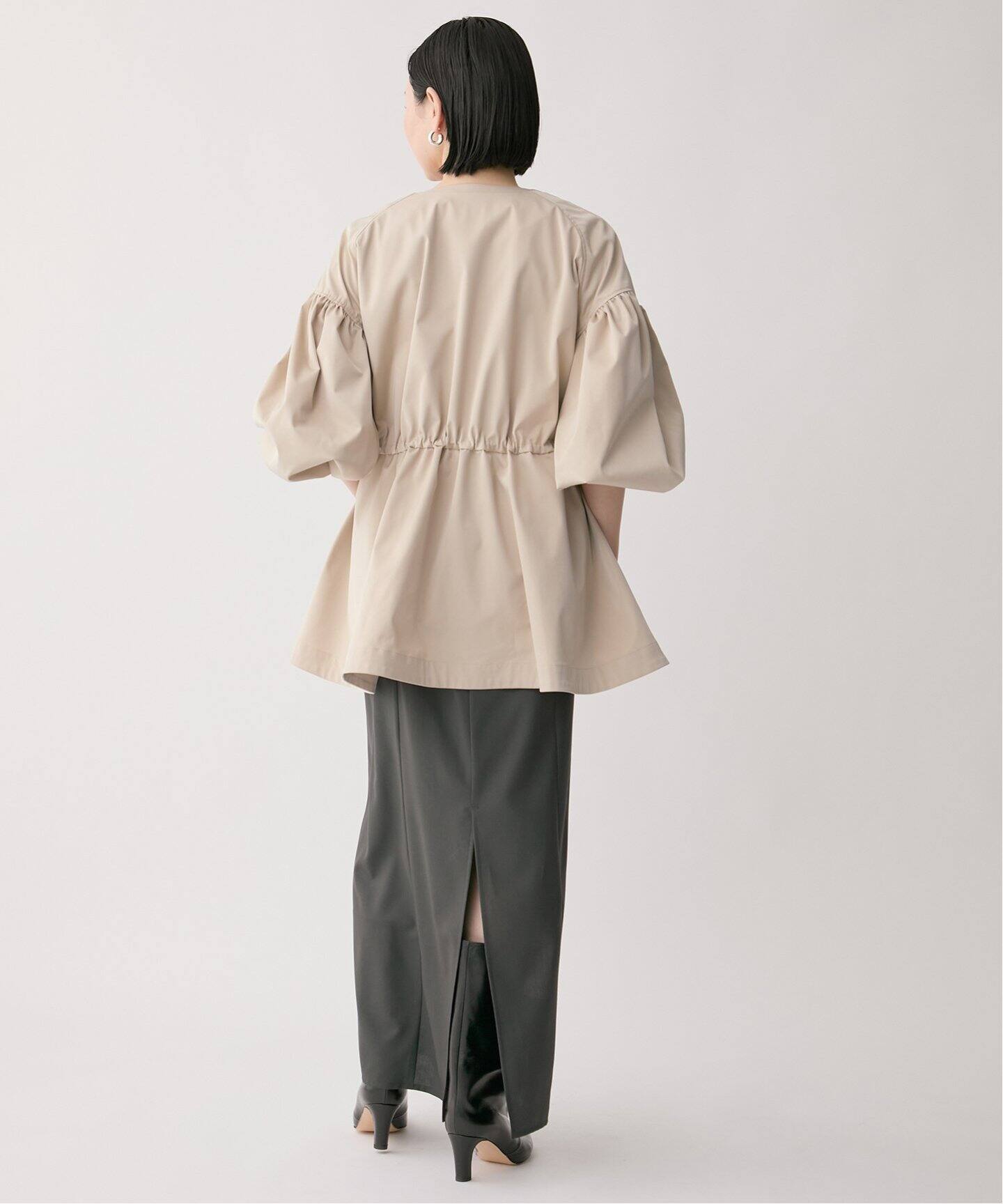 VERMEIL par IENA 裏起毛　ZIPブルゾン VERMEIL par iena｜《追加予約》ノーカラーギャザーZIPブルゾン