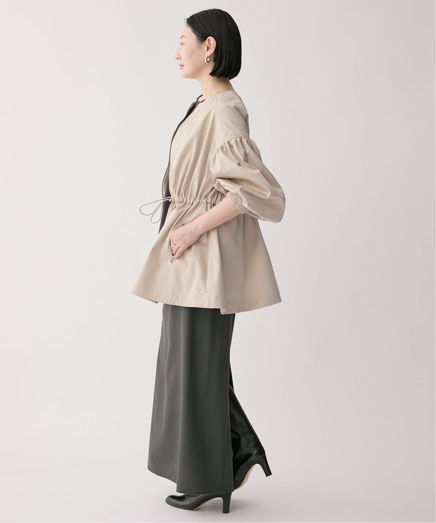 追加》ノーカラーギャザーZIPブルゾン（その他ブルゾン