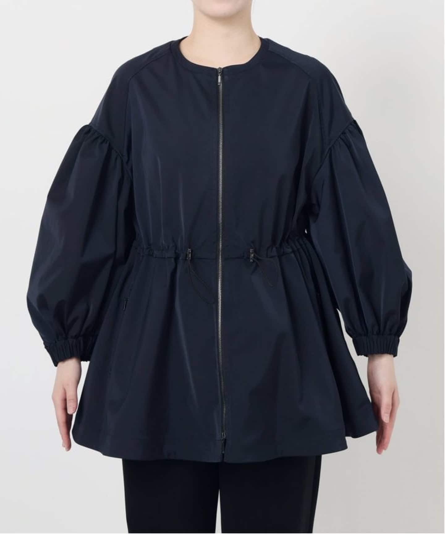 【新品・未使用】 デミルクス ビームス フロントジップギャザーブルゾン 追加》ノーカラーギャザーZIPブルゾン（その他ブルゾン