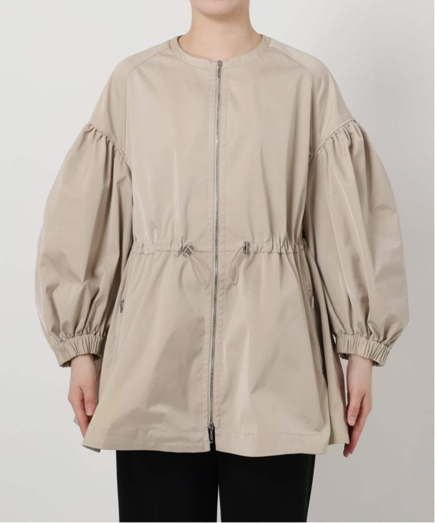 追加》ノーカラーギャザーZIPブルゾン（その他ブルゾン