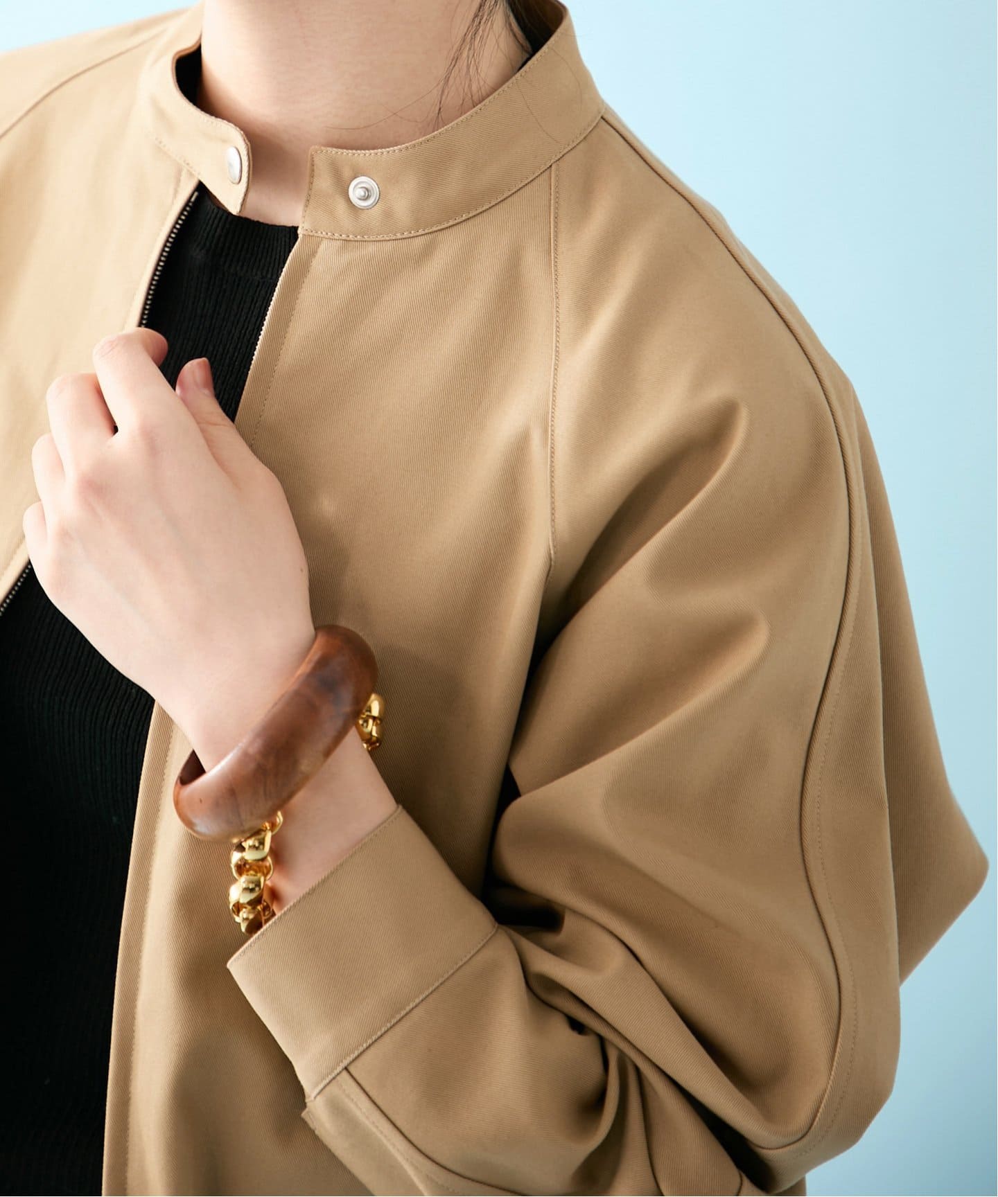 値下げ　IENA ブルゾン　新品　未使用 ノーカラーギャザーZIPブルゾン（ブルゾン）｜VERMEIL par iena