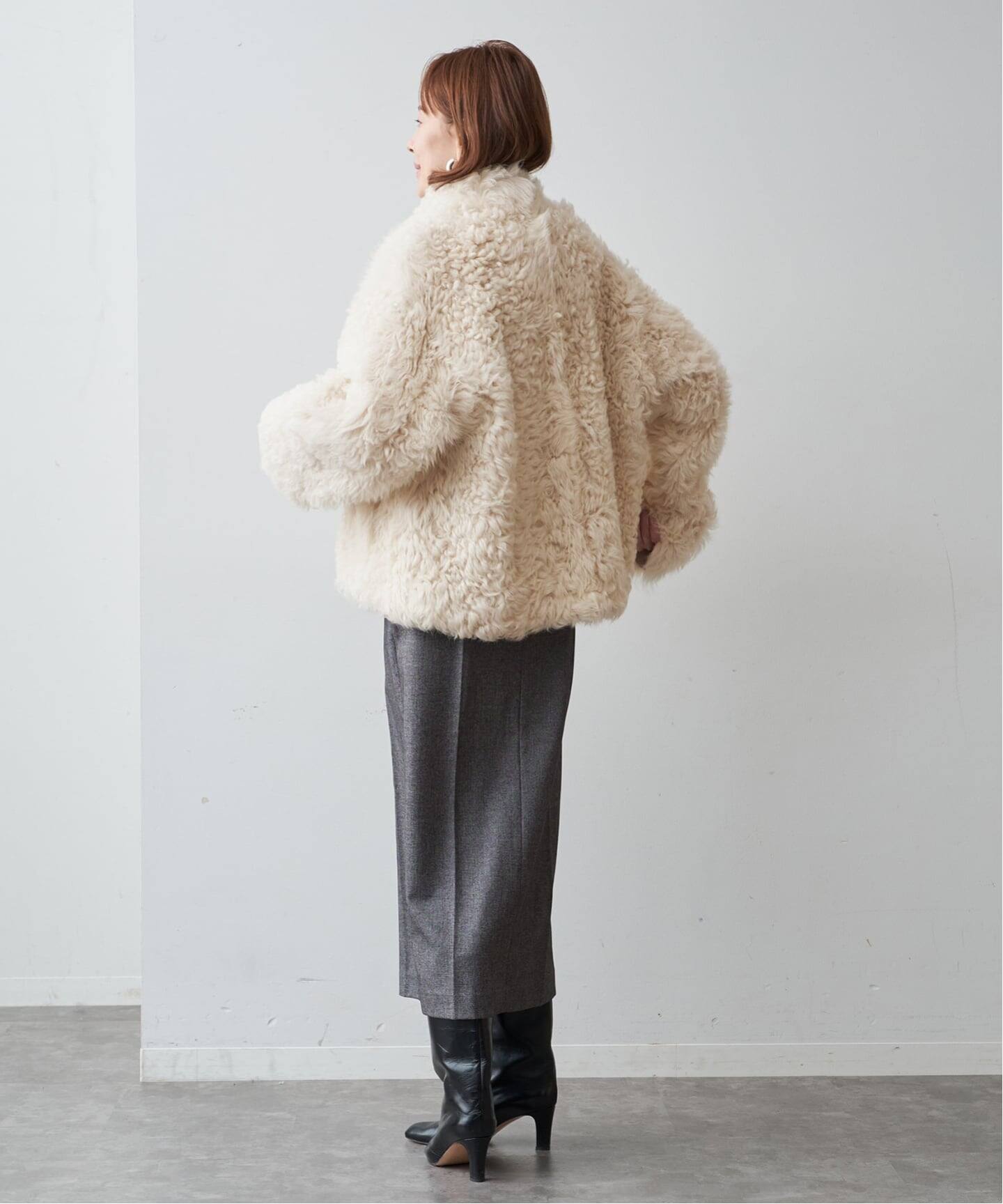 Lisa Conte リサコンテ　ムートンジャケット　レザー　LL イタリア製 Lisa Conte ムートンリバーシーブルゾン|ANAYI OFFICIAL ONLINE