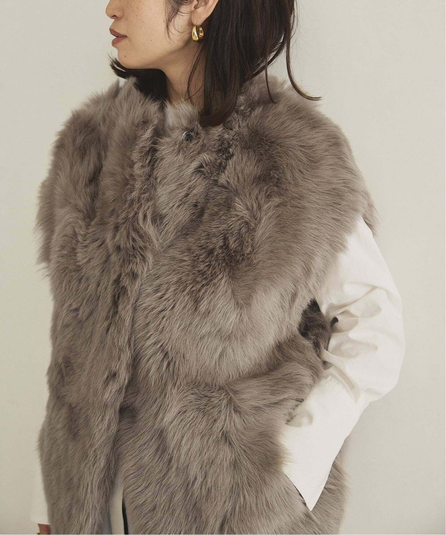 BLANCHA ブランカ ジレ 25024-3 00（ムートンコート）｜VERMEIL
