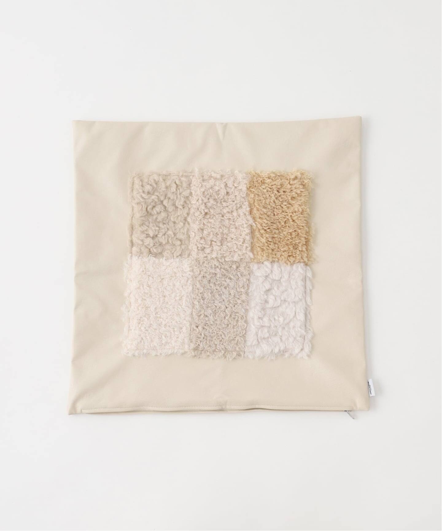 PATCHWORK FUR CUSHION クッションカバー45cm（クッション／クッション