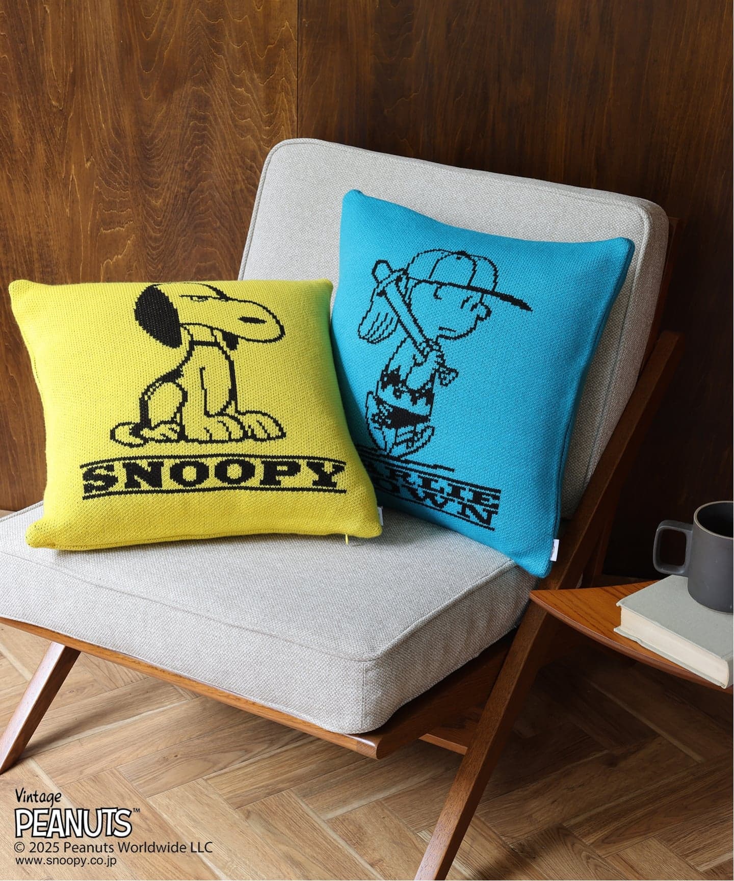 再値下げ！新品ジャーナルスタンダードファニチャー ピーナッツ クッションカバー2 PEANUTS×SPORTS WEAR by JSF】別注 KNIT CUSHION クッション