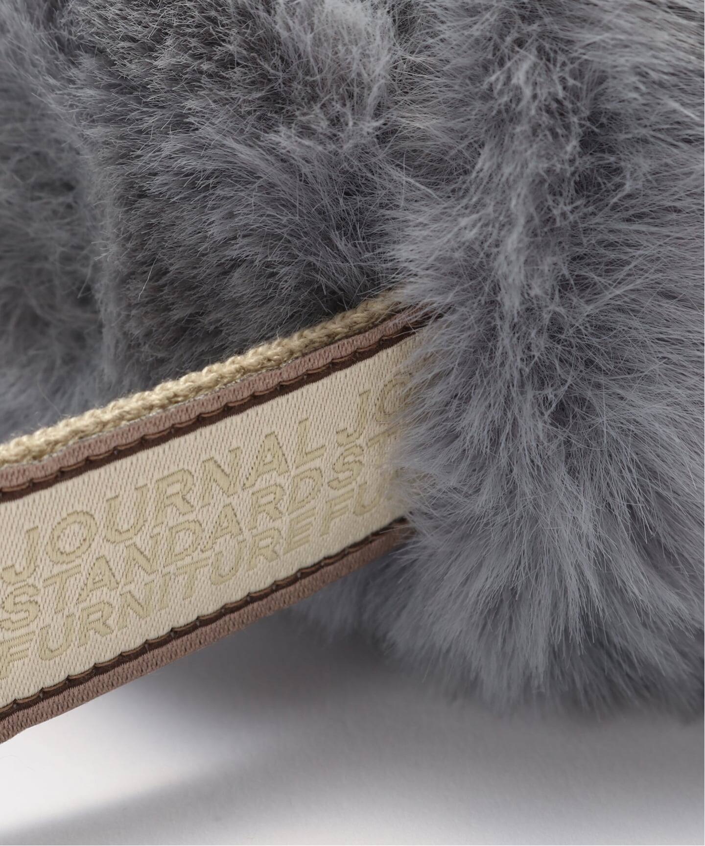 ジャーナルスタンダード　ファージレ　グレー TISSUE BOX CASE FUR フェイクファー ティッシュボックス