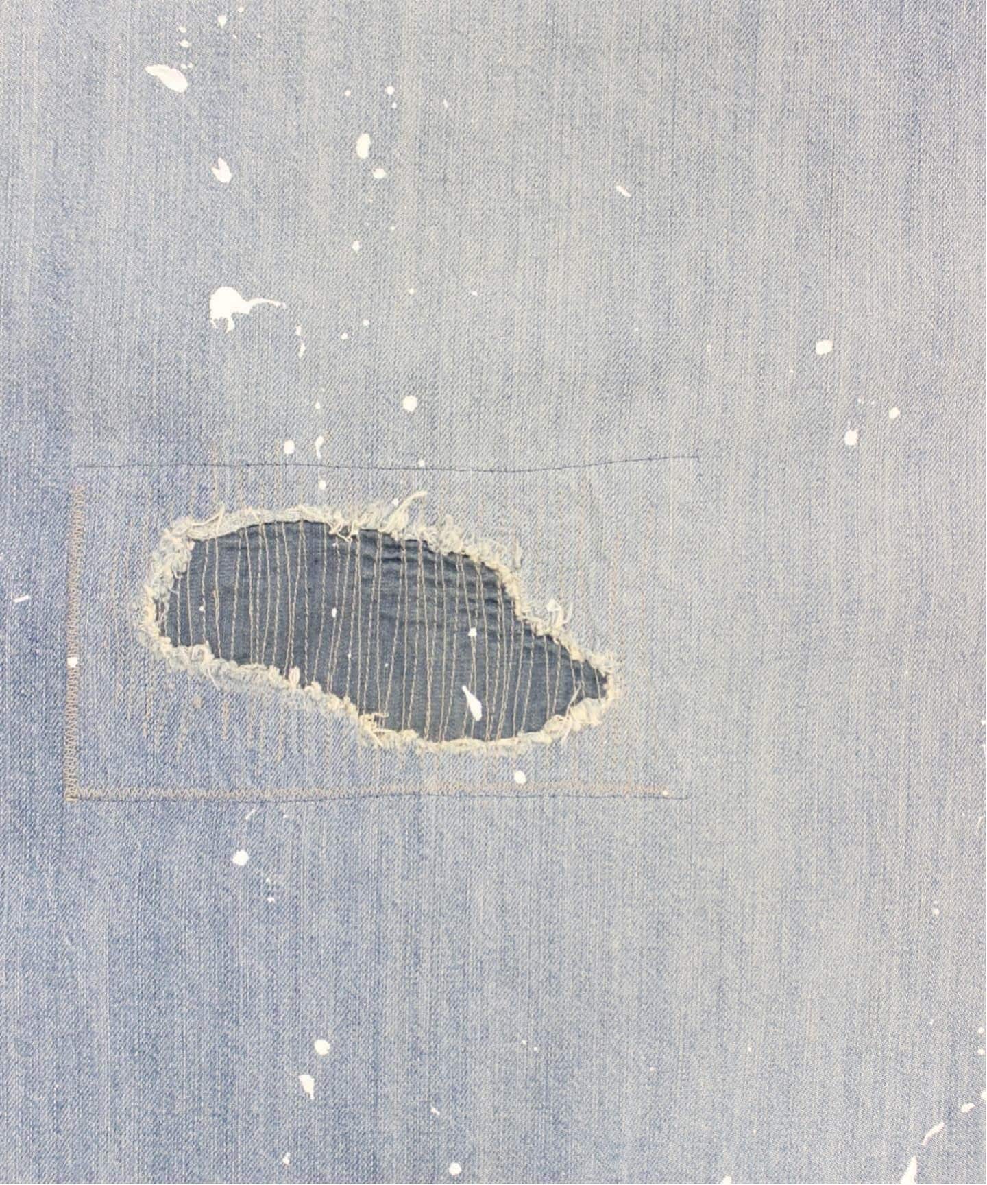 予約》DAMAGE DENIM CURTAIN 94×220 2枚セット（インテリア