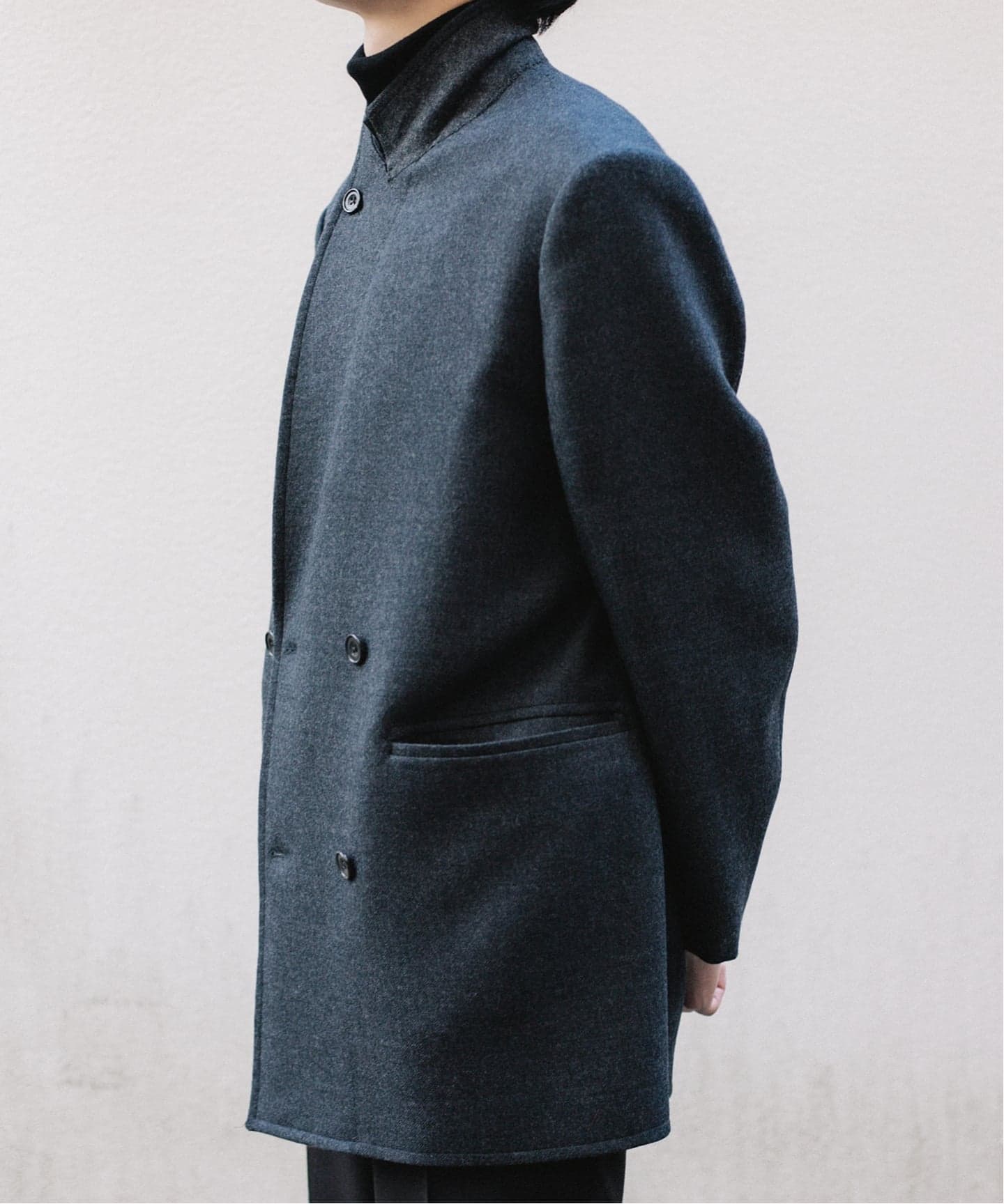 RE-PURPOSE / リパーパス】 double breasted coat：ポストマンコート